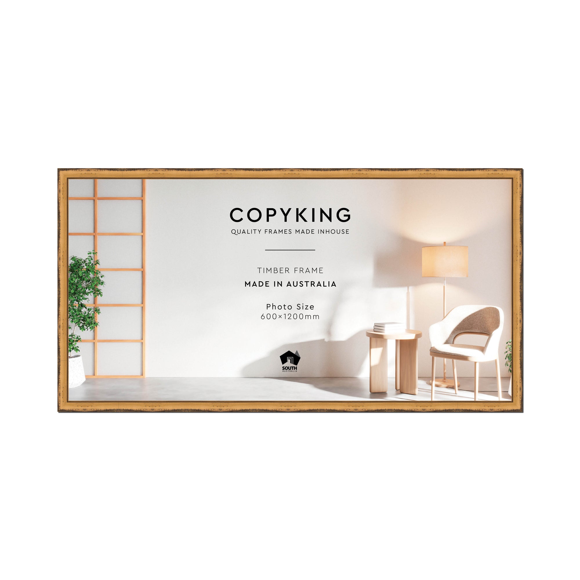 Pioneer Light Brown 30mm Wood Panoramic Photo Frame - 60cm x 120cm