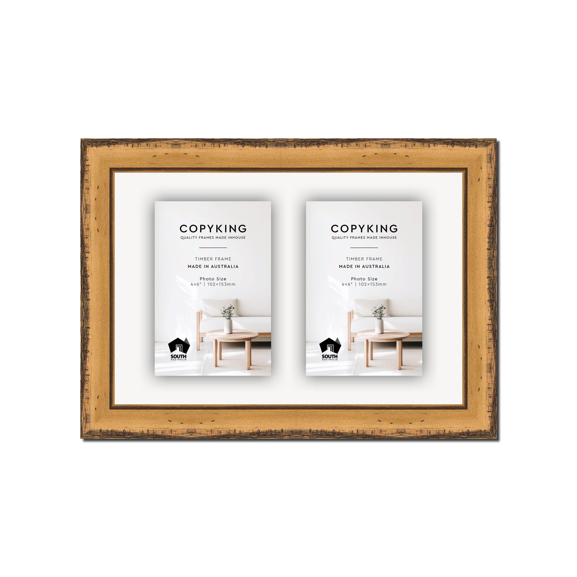 Pioneer Light Brown 30mm Wood Collage Photo Frame - 8" x 12" - 2 Photos (4" x 6")