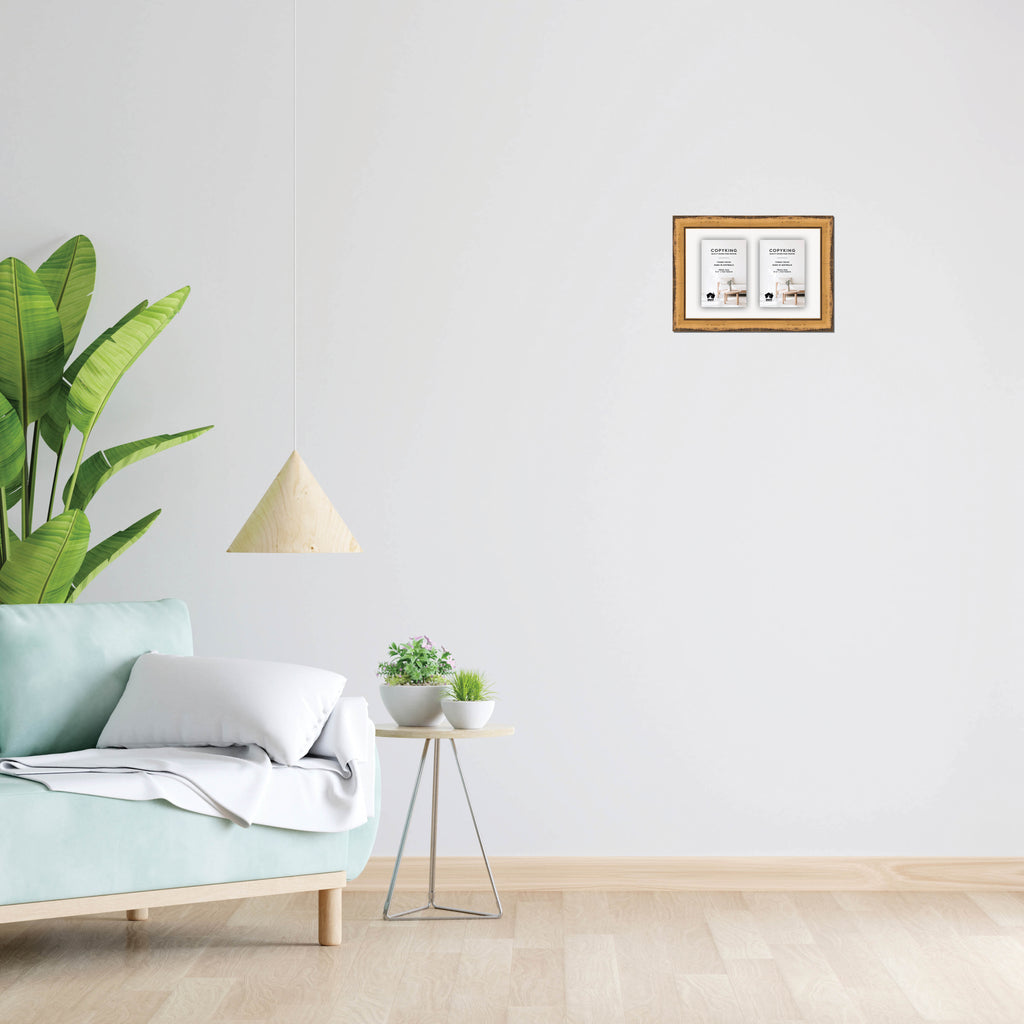 Pioneer Light Brown 30mm Wood Collage Photo Frame - 8" x 12" - 2 Photos (4" x 6")