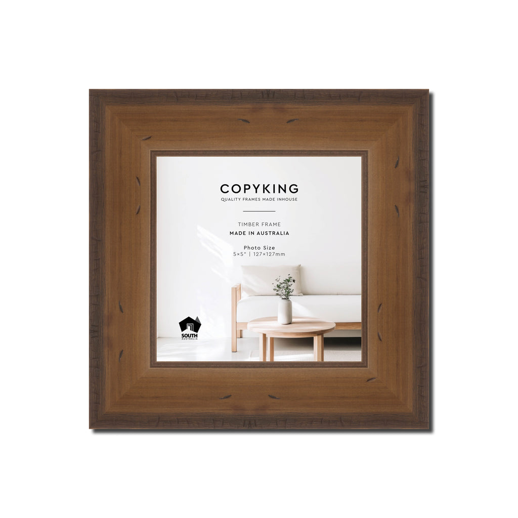 Pioneer Light Brown 42mm Wood Square Photo Frame - 5" x 5" (127mm x 127mm)