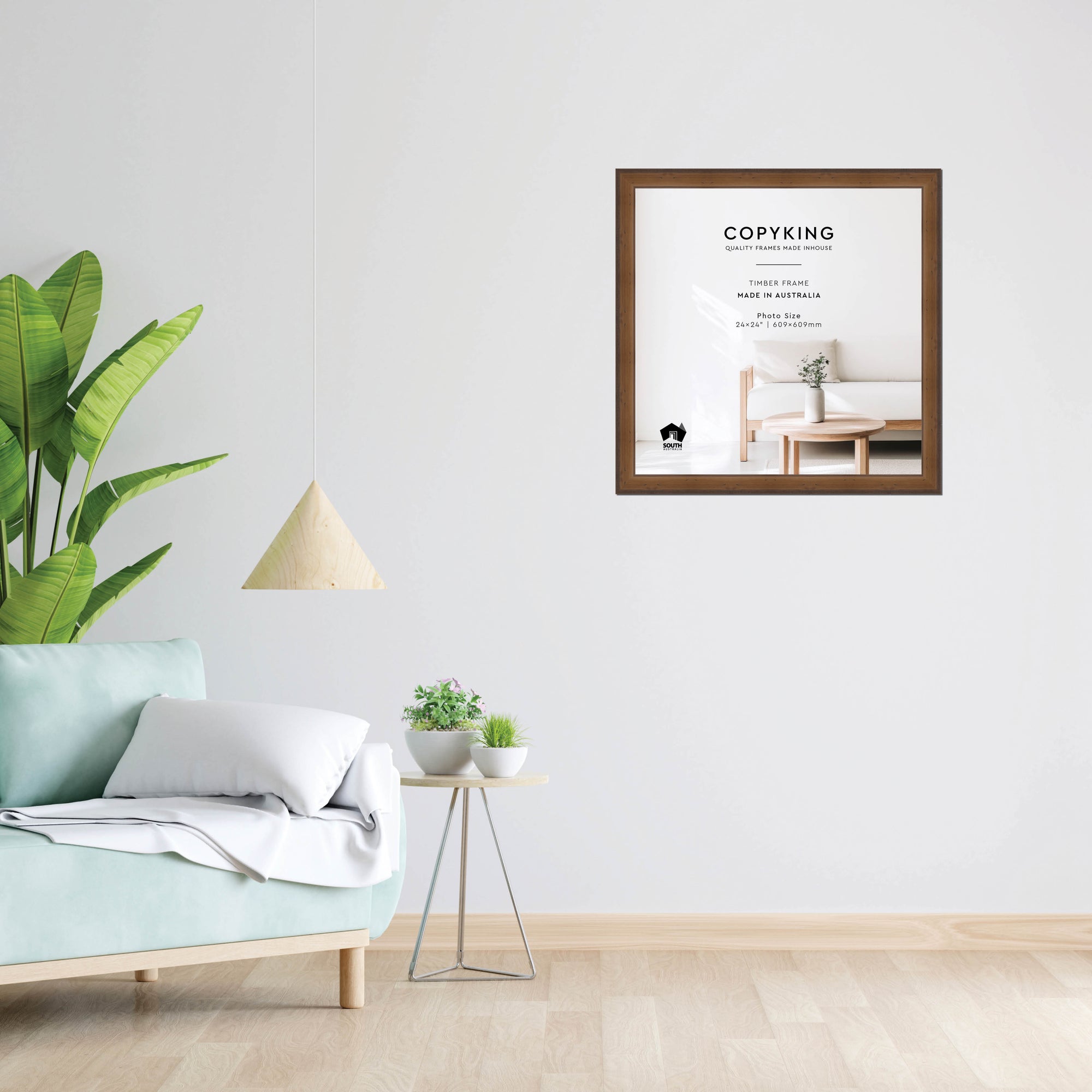 Pioneer Light Brown 42mm Wood Square Photo Frame - 24" x 24" (609mm x 609mm)