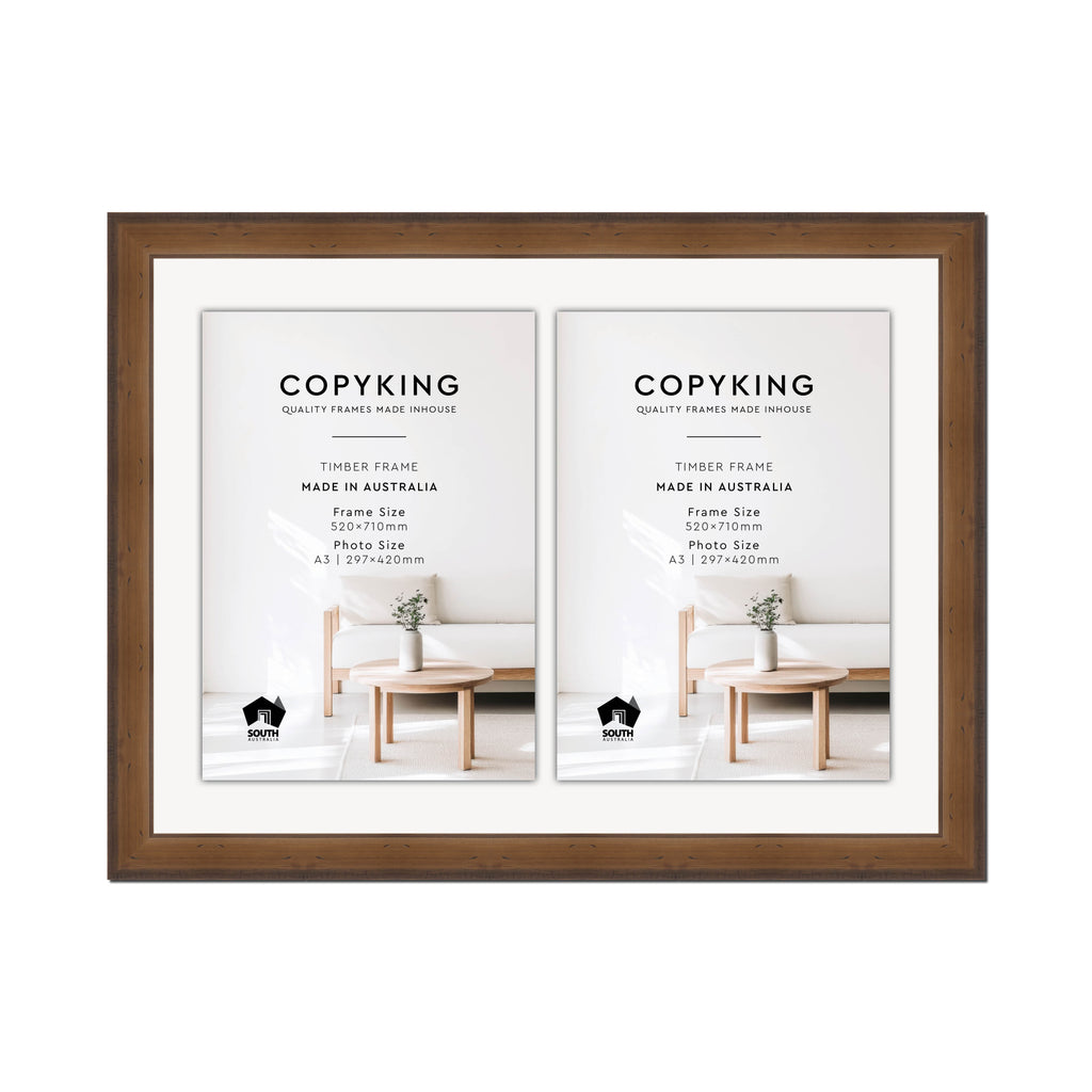 Pioneer Light Brown 42mm Wood Certificate Frame - 520mm x 710mm - 2 Certificates (A3)