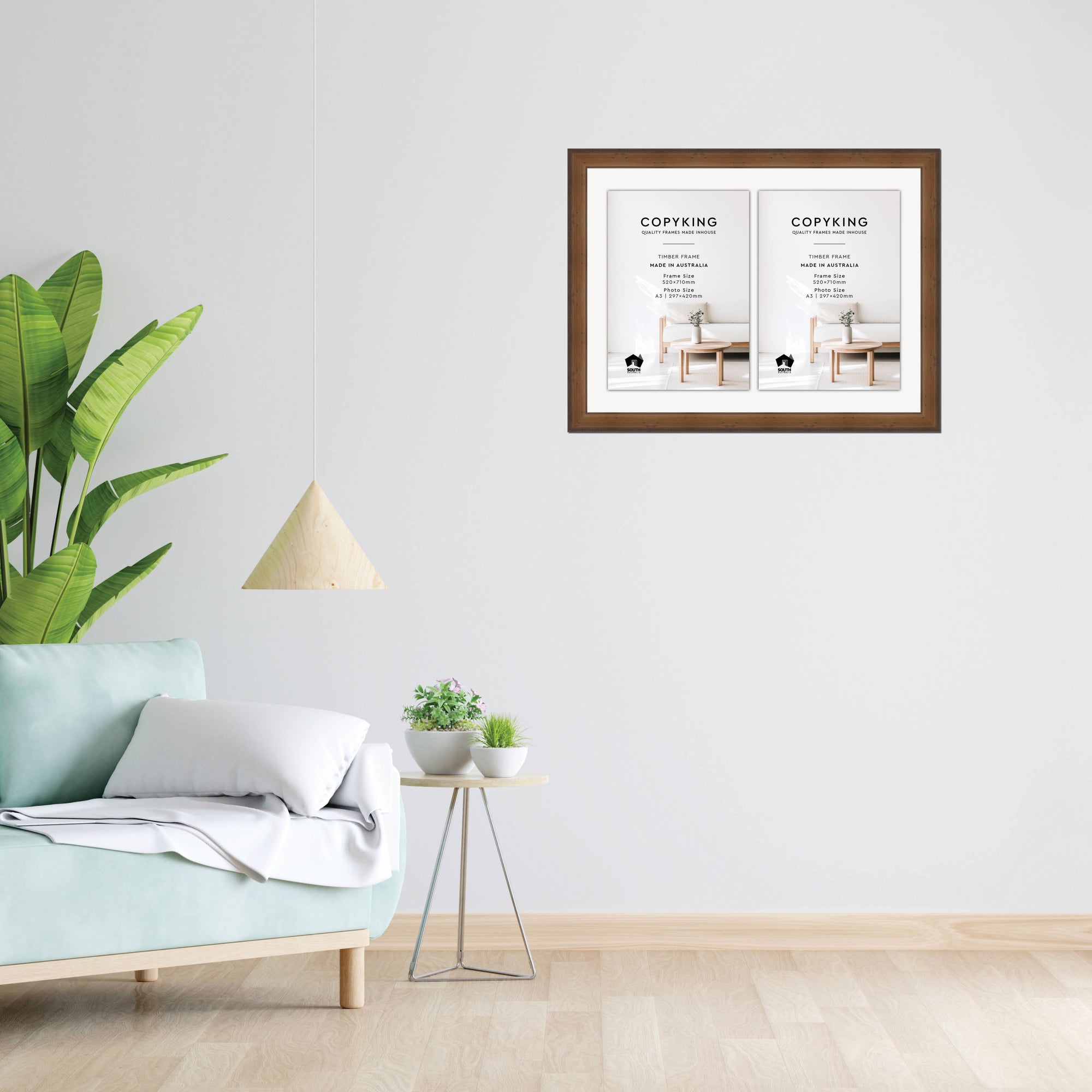 Pioneer Light Brown 42mm Wood Certificate Frame - 520mm x 710mm - 2 Certificates (A3)