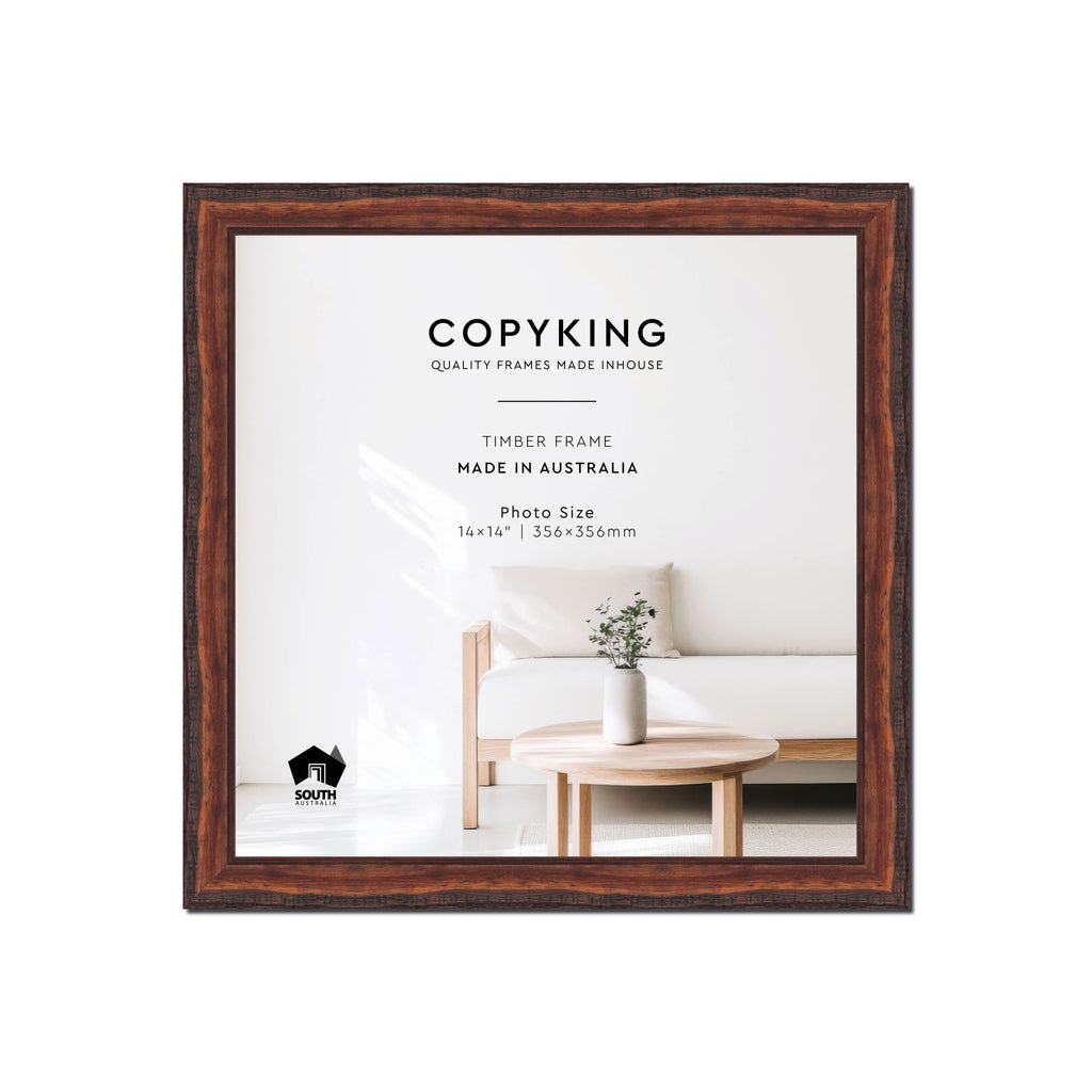 Pioneer Mahogany 30mm Wood Square Photo Frame - 14" x 14" (356mm x 356mm)