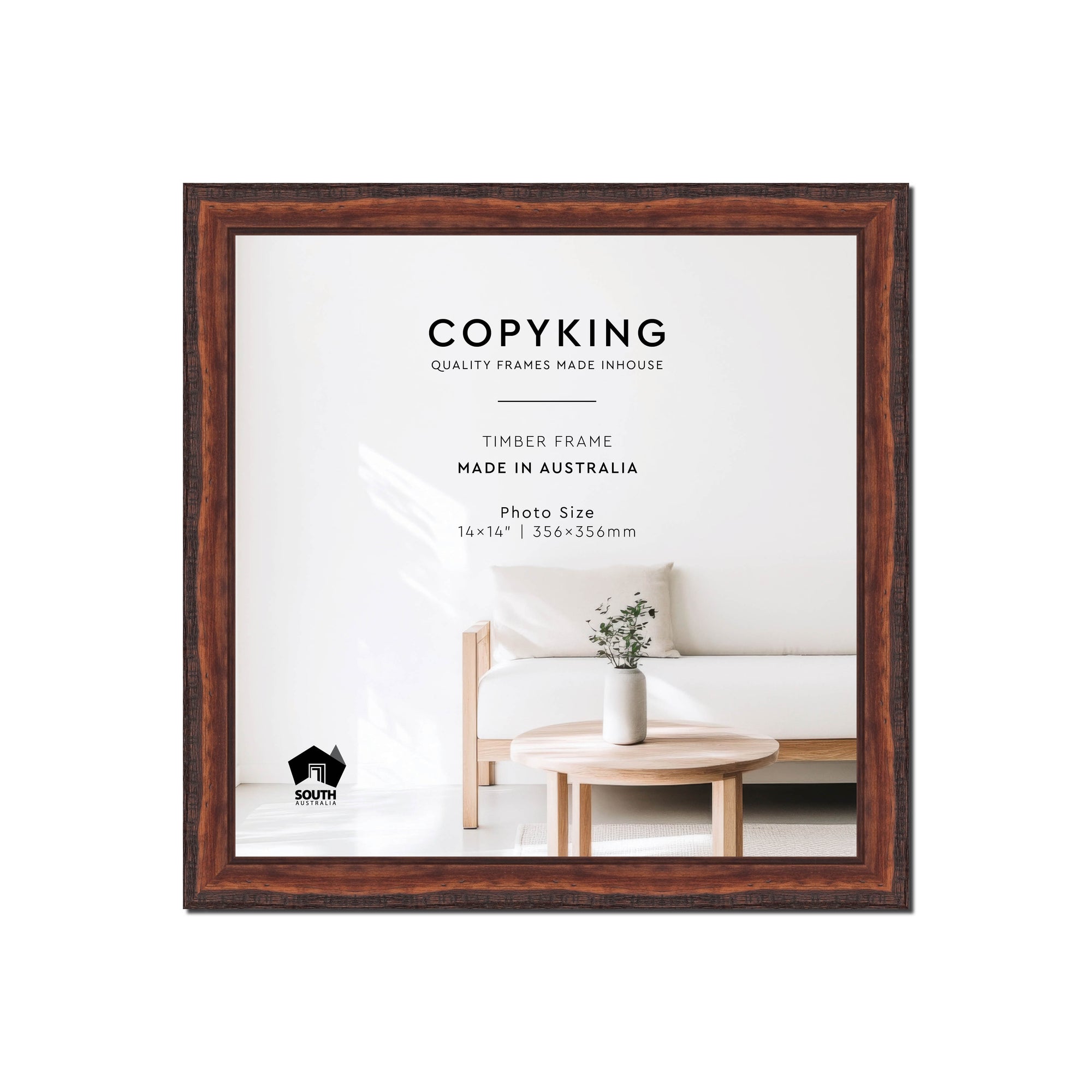 Pioneer Mahogany 30mm Wood Square Photo Frame - 14" x 14" (356mm x 356mm)