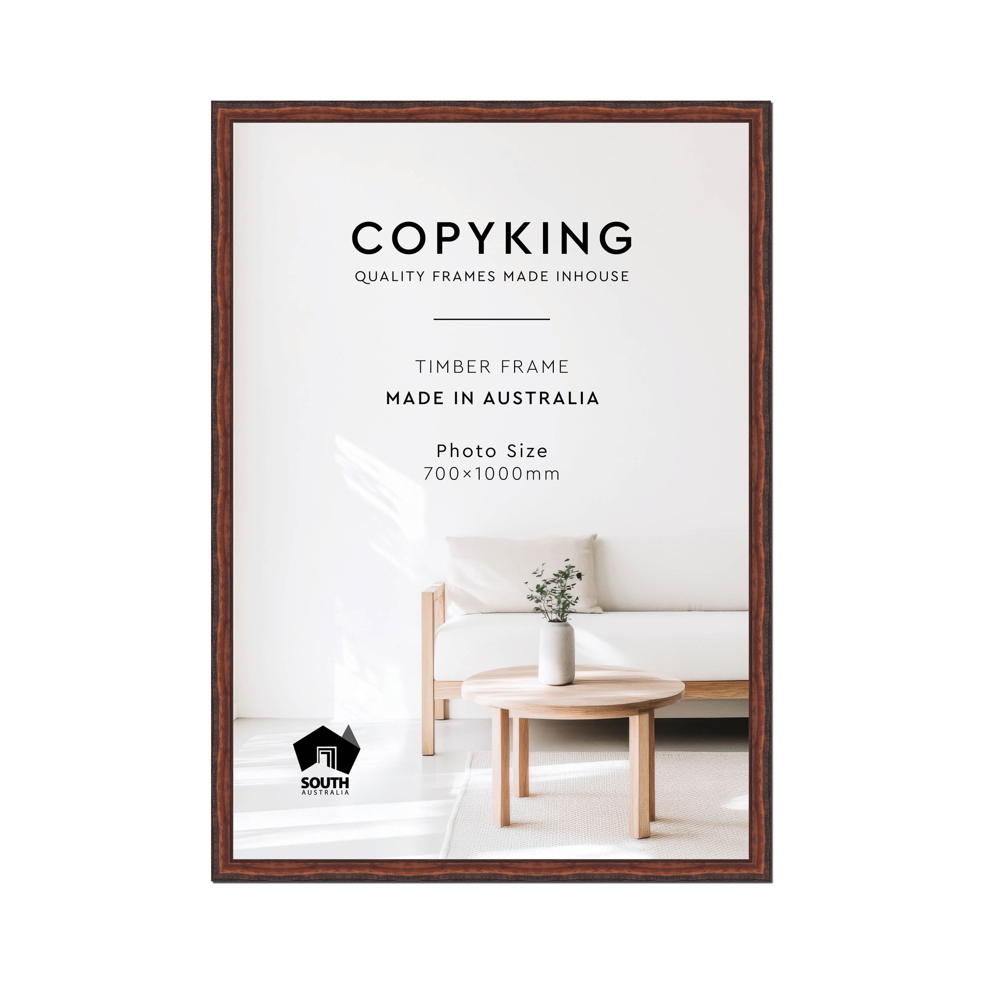 Pioneer Mahogany 30mm Wood Poster Frame - 70cm x 100cm