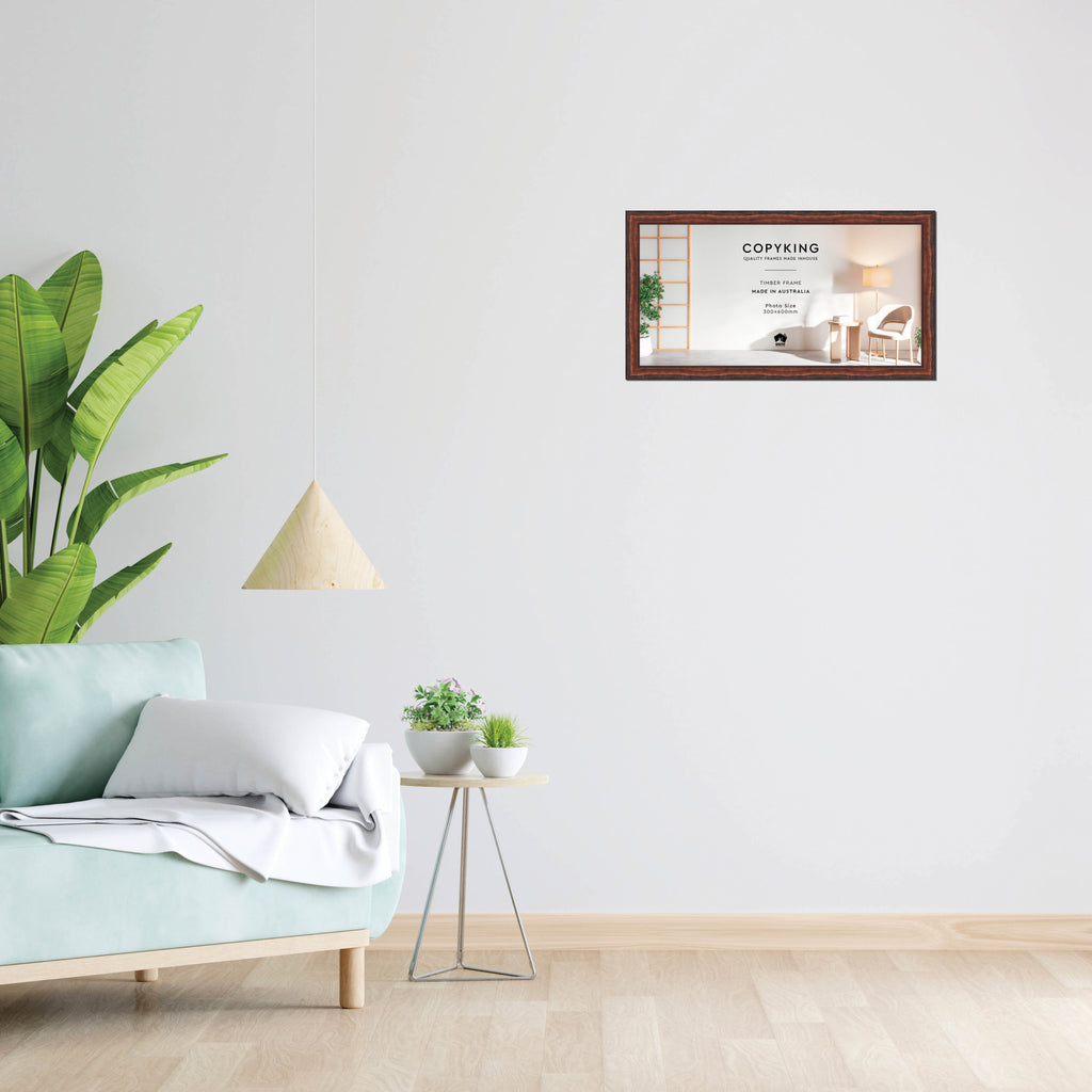 Pioneer Mahogany 30mm Wood Panoramic Photo Frame - 30cm x 60cm