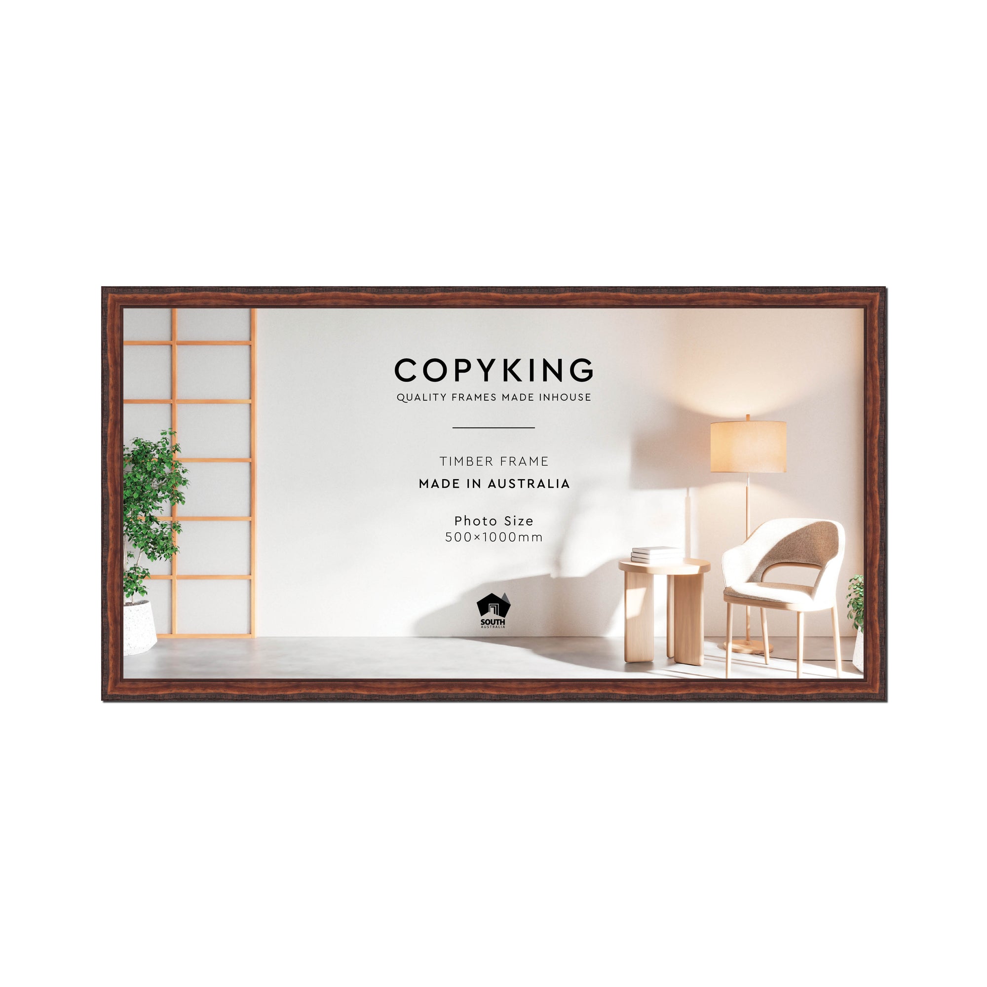 Pioneer Mahogany 30mm Wood Panoramic Photo Frame - 50cm x 100cm