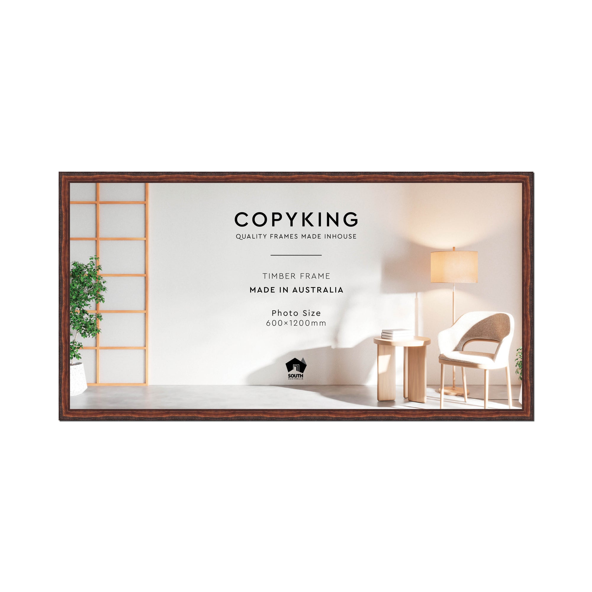 Pioneer Mahogany 30mm Wood Panoramic Photo Frame - 60cm x 120cm