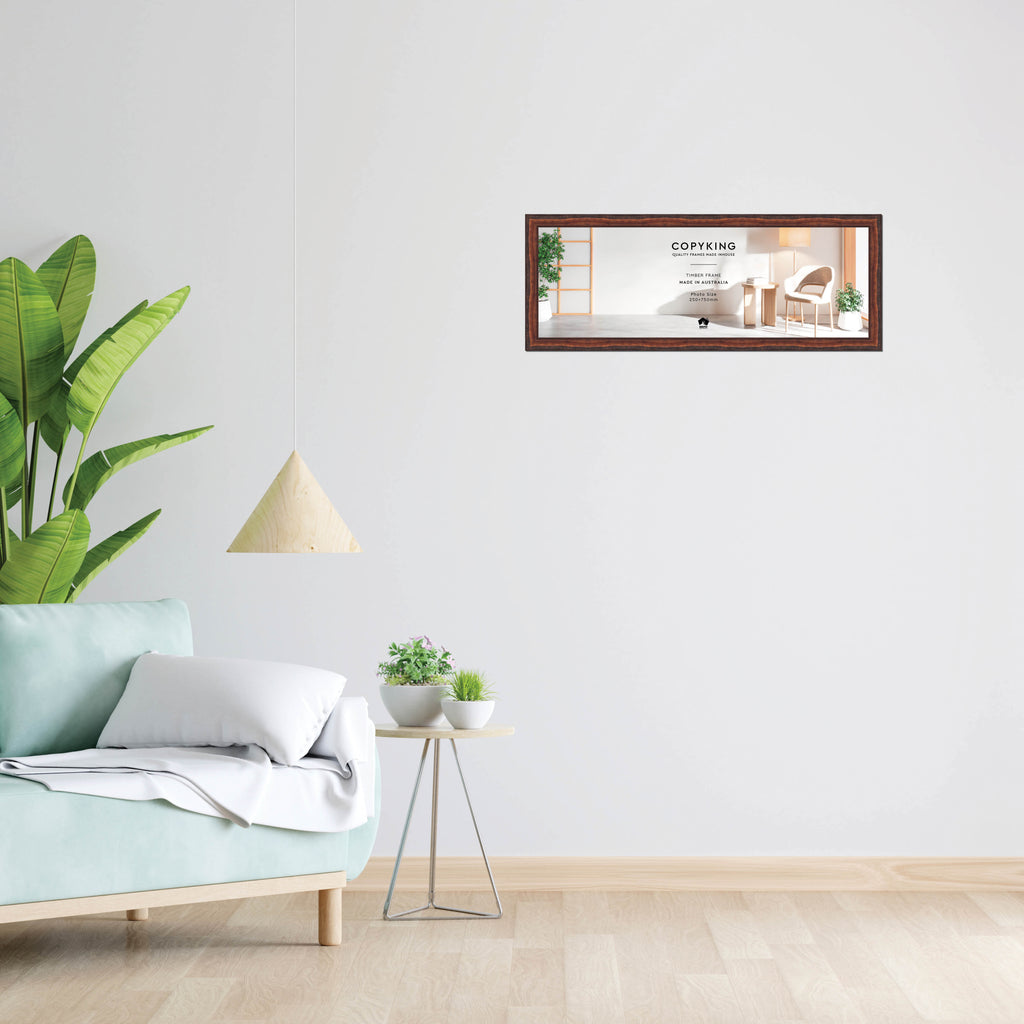 Pioneer Mahogany 30mm Wood Panoramic Photo Frame - 25cm x 75cm