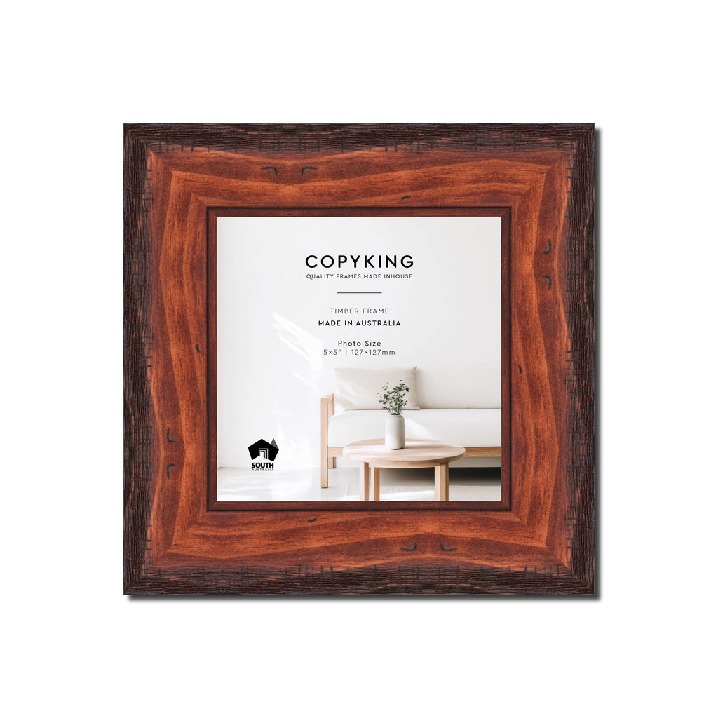Pioneer Mahogany 42mm Wood Square Photo Frame - 5" x 5" (127mm x 127mm)