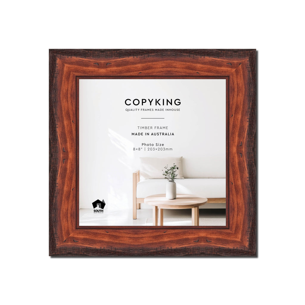 Pioneer Mahogany 42mm Wood Square Photo Frame - 8" x 8" (203mm x 203mm)