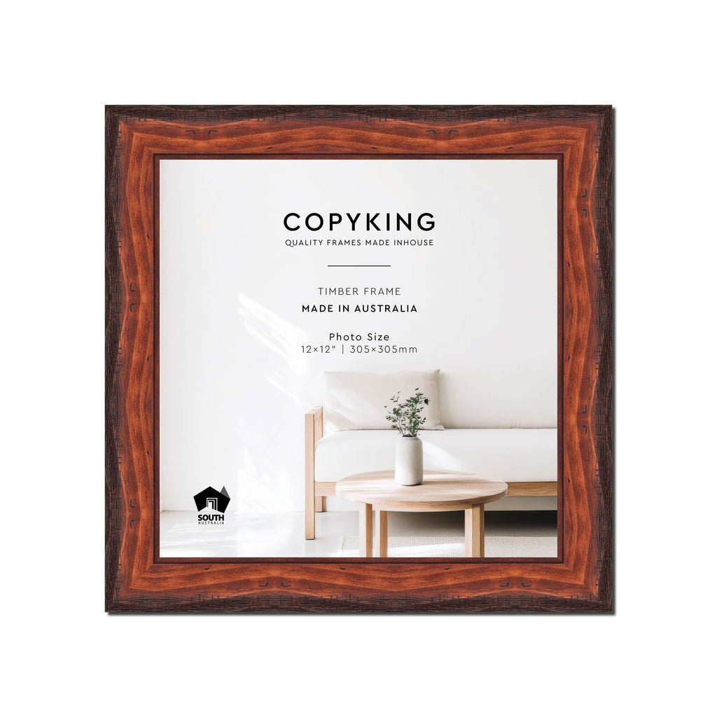 Pioneer Mahogany 42mm Wood Square Photo Frame - 12" x 12" (305mm x 305mm)