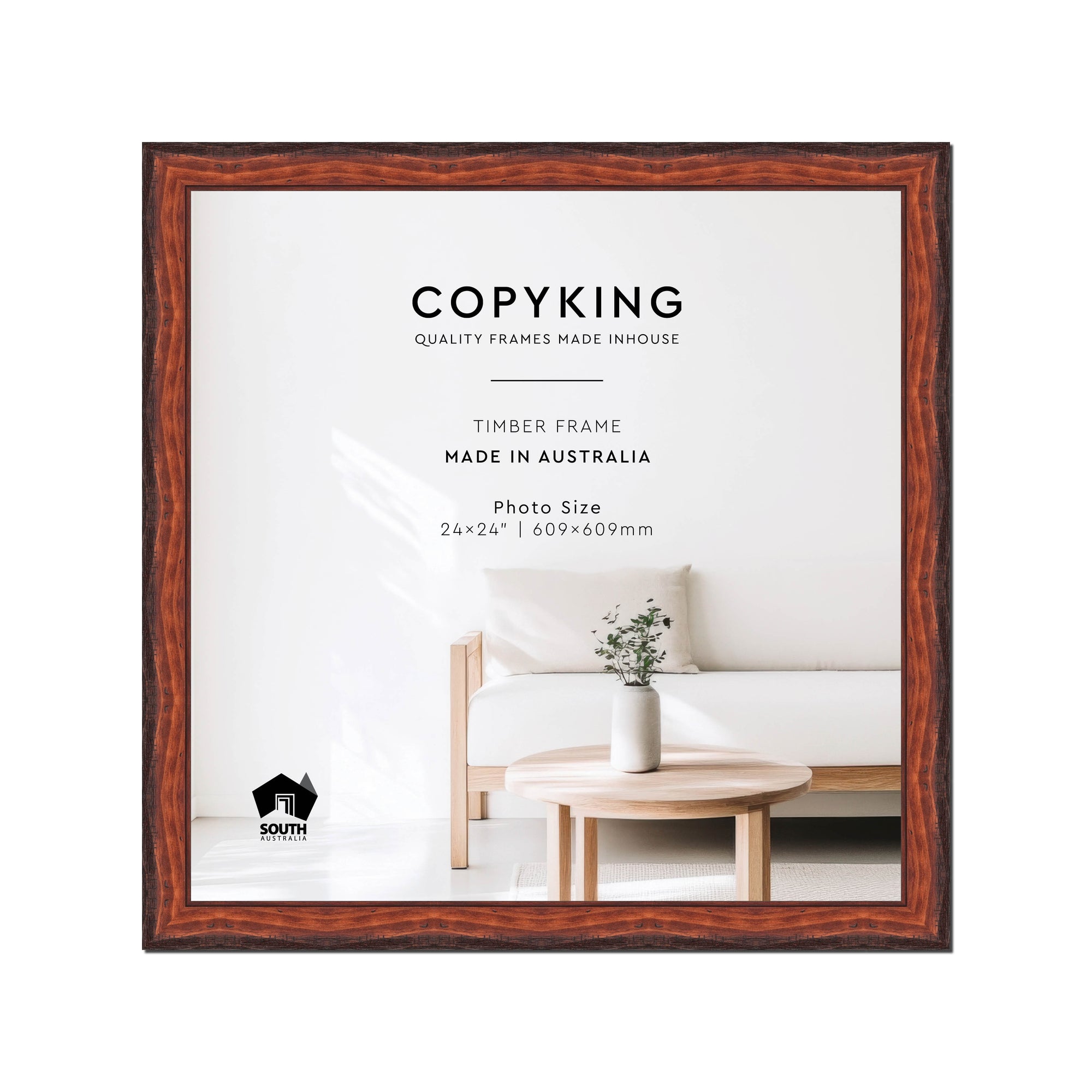 Pioneer Mahogany 42mm Wood Square Photo Frame - 24" x 24" (609mm x 609mm)