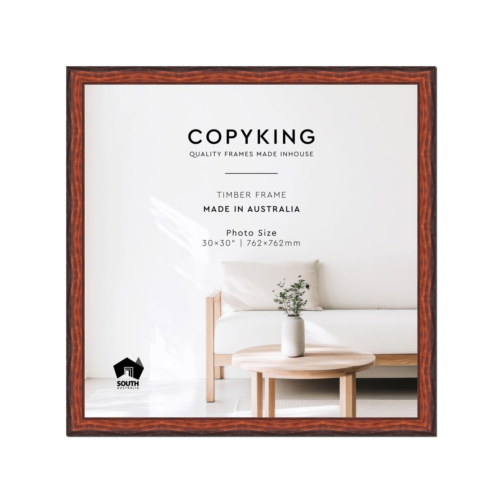 Pioneer Mahogany 42mm Wood Square Photo Frame - 30" x 30" (762mm x 762mm)