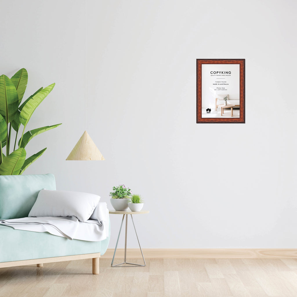 Pioneer Mahogany 42mm Wood Poster Frame - A3 (297mm x 420mm)