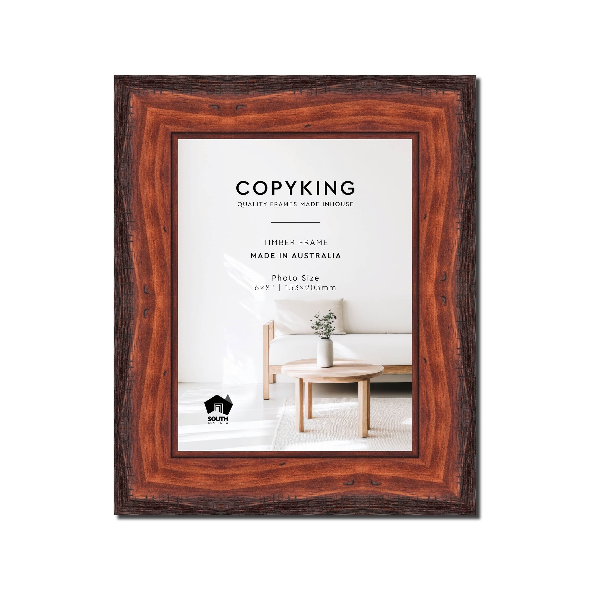 Pioneer Mahogany 42mm Wood Photo Frame - 6" x 8" (153mm x 203mm)