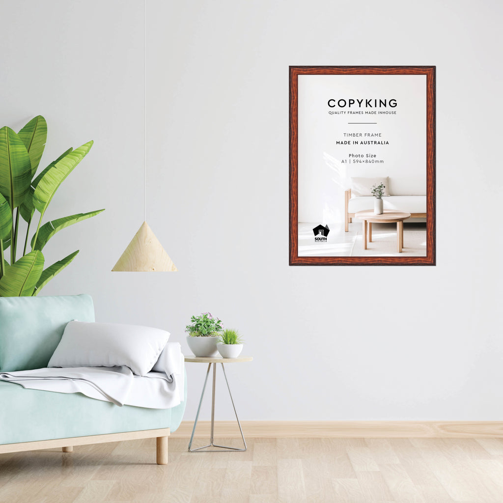 Pioneer Mahogany 42mm Wood Poster Frame - A1 (594mm x 840mm)