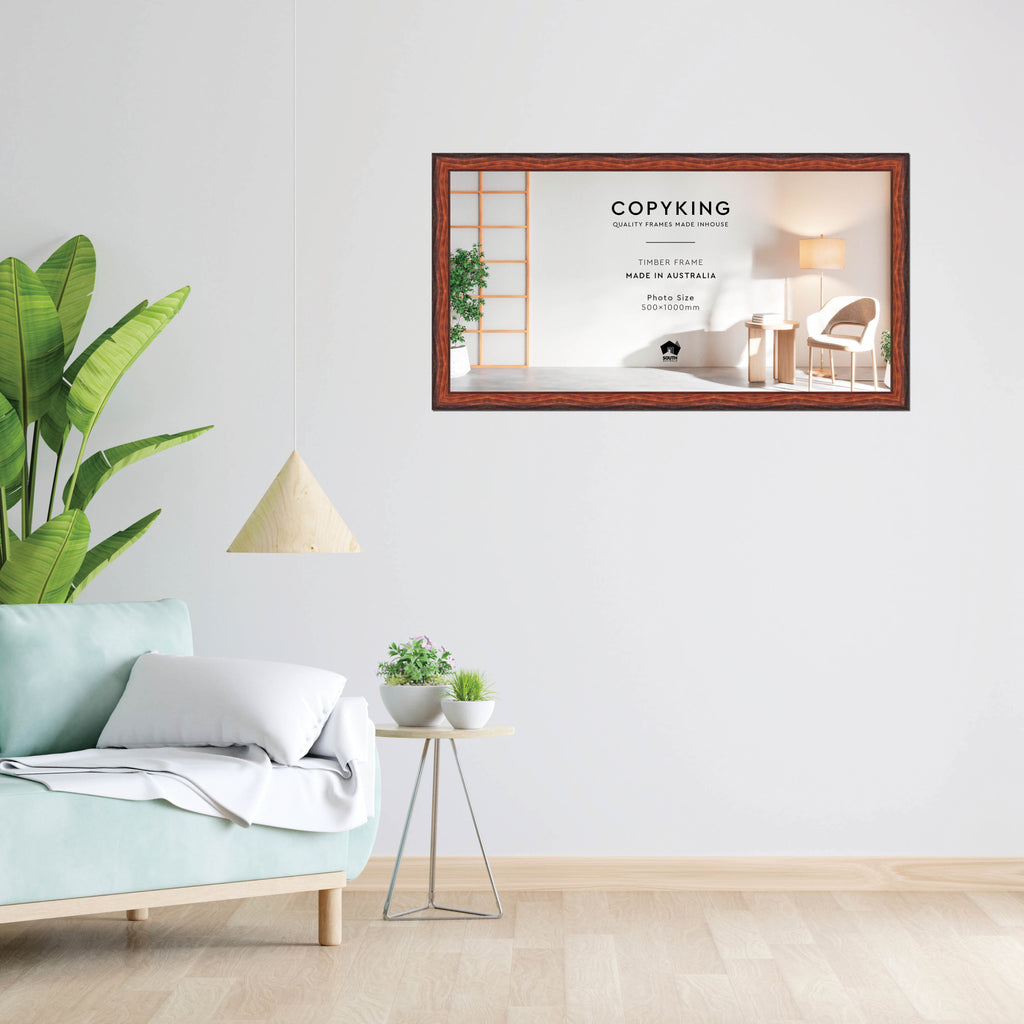 Pioneer Mahogany 42mm Wood Panoramic Photo Frame - 50cm x 100cm