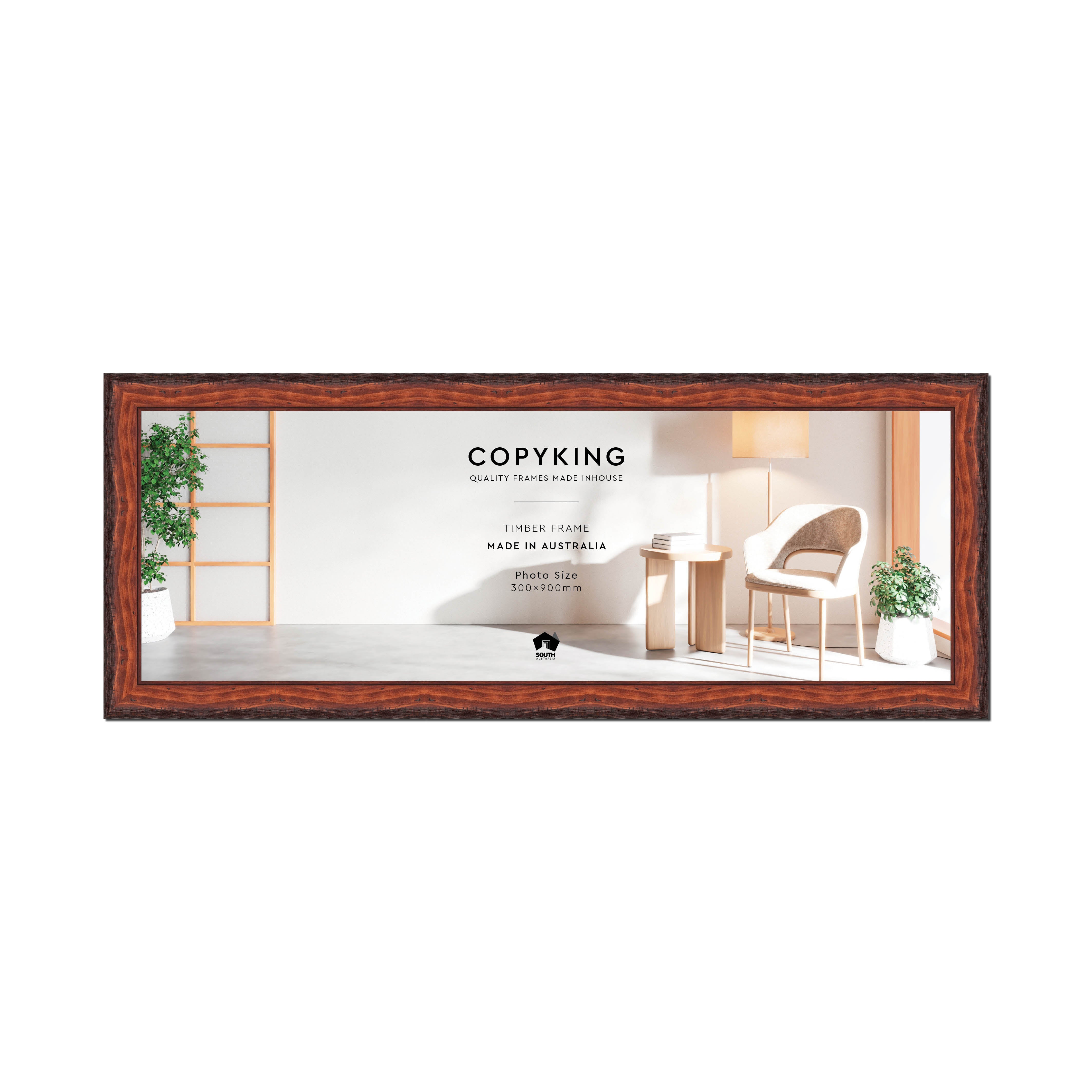 Pioneer Mahogany 42mm Wood Panoramic Photo Frame - 30cm x 90cm – Copyking