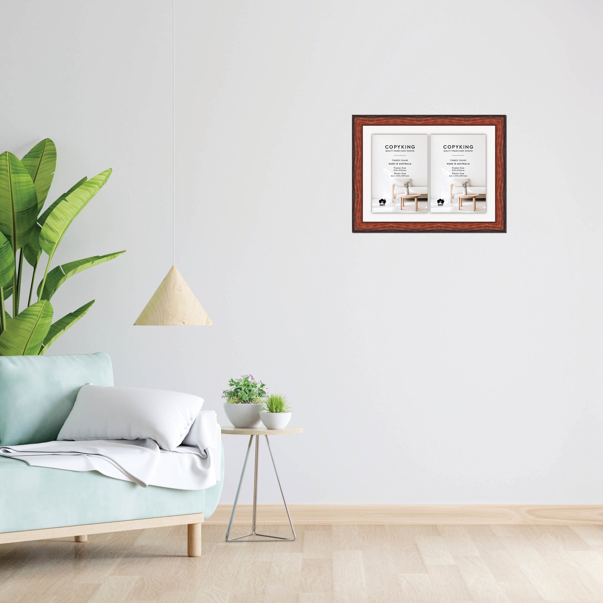 Pioneer Mahogany 42mm Wood Certificate Frame - 370mm x 510mm - 2 Certificates (A4)