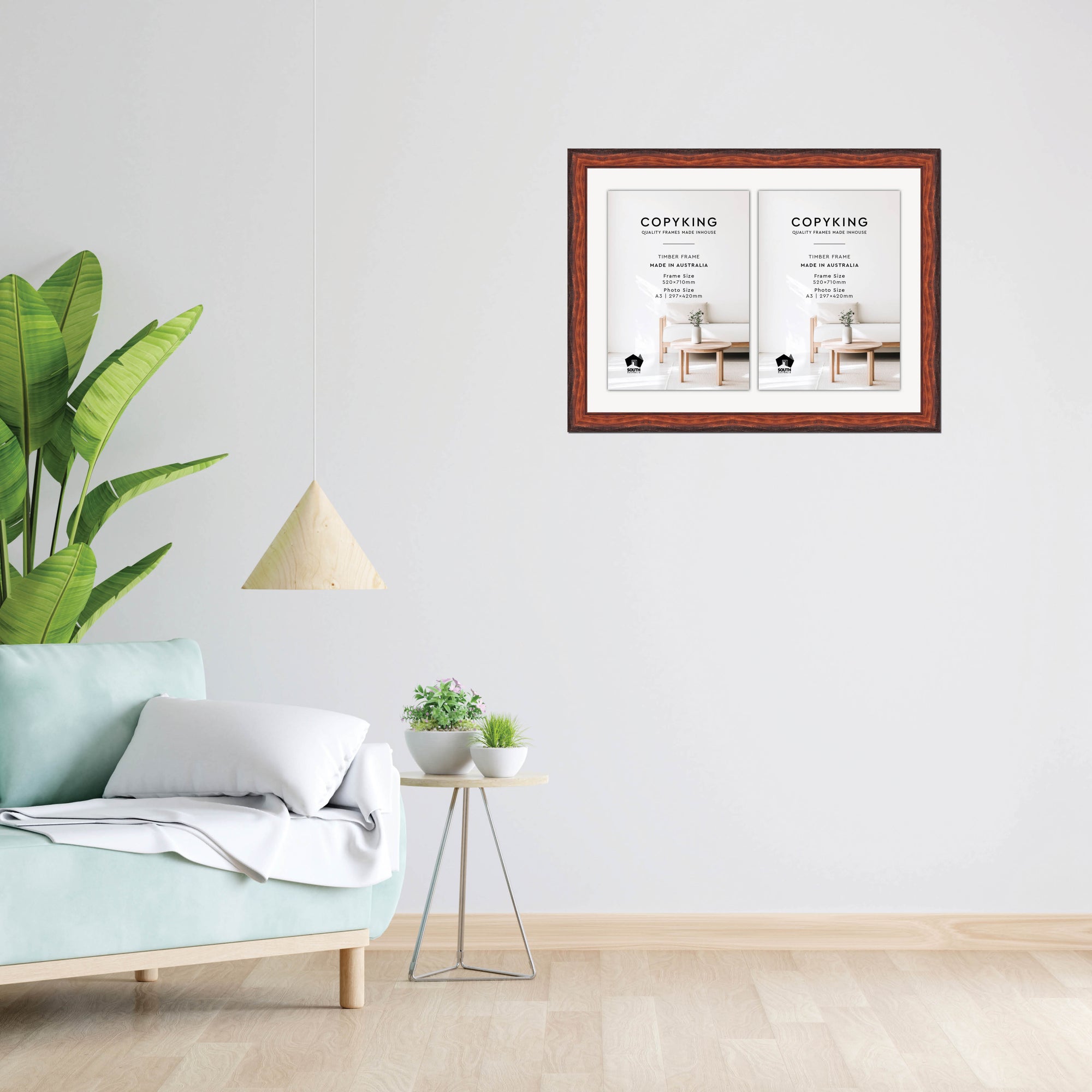Pioneer Mahogany 42mm Wood Certificate Frame - 520mm x 710mm - 2 Certificates (A3)