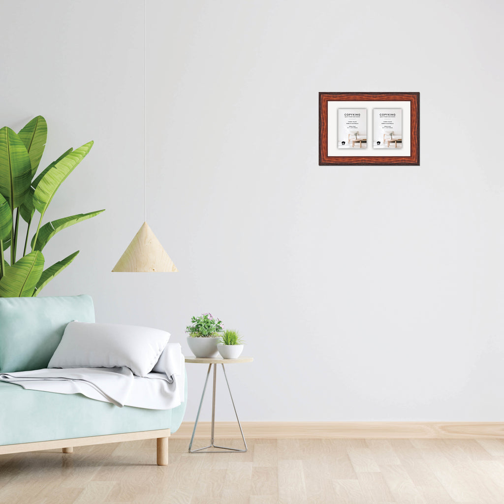 Pioneer Mahogany 42mm Wood Collage Photo Frame - 10" x 15" - 2 Photos (5" x 7")