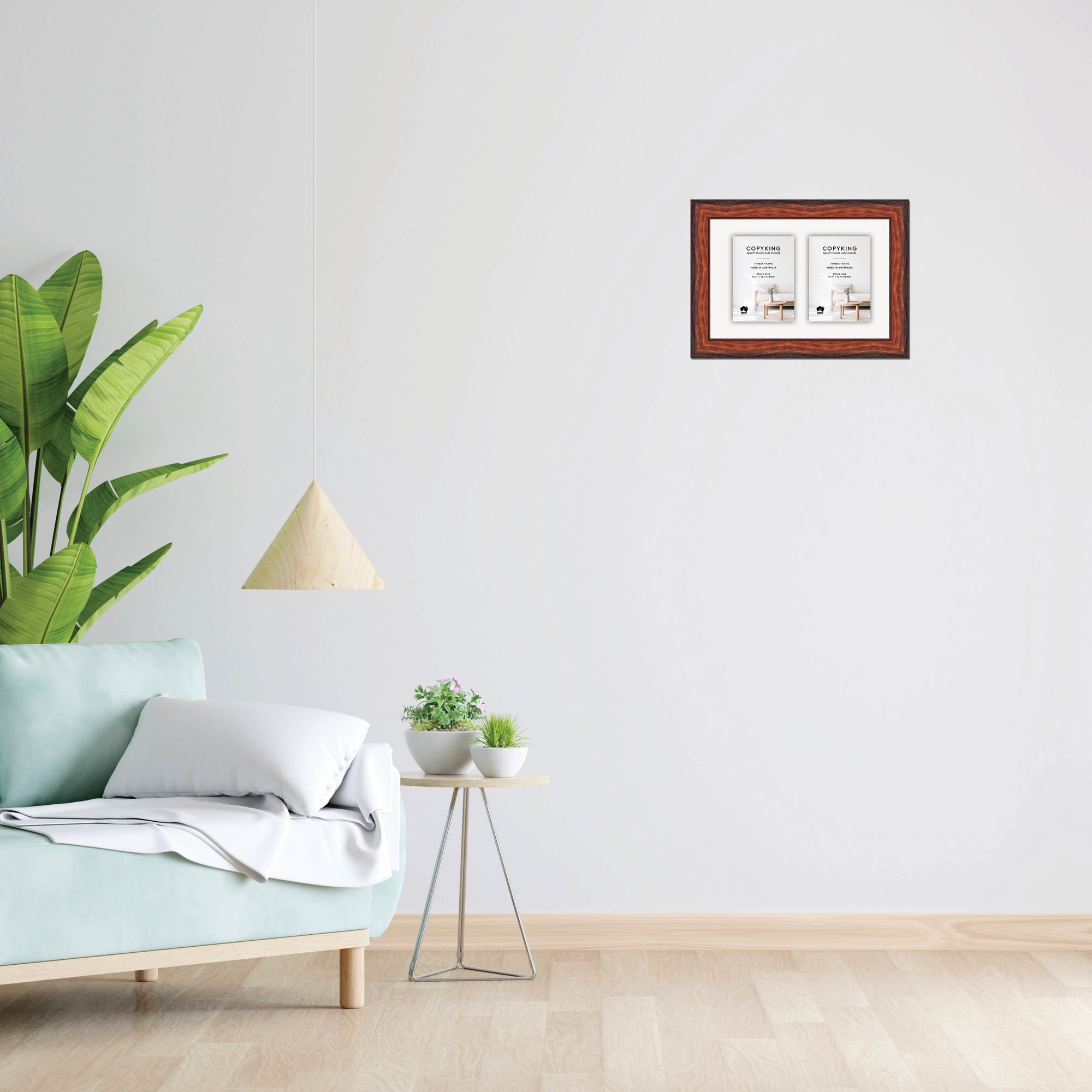 Pioneer Mahogany 42mm Wood Collage Photo Frame - 10" x 15" - 2 Photos (5" x 7")