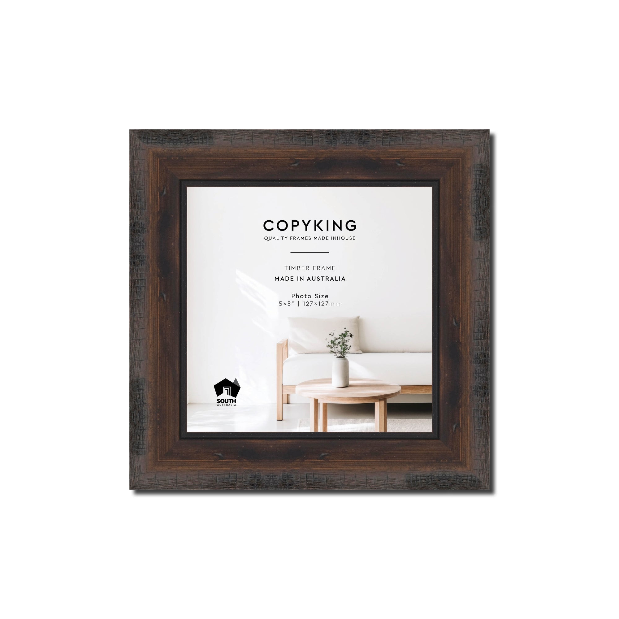 Pioneer Mocha 30mm Wood Square Photo Frame - 5" x 5" (127mm x 127mm)