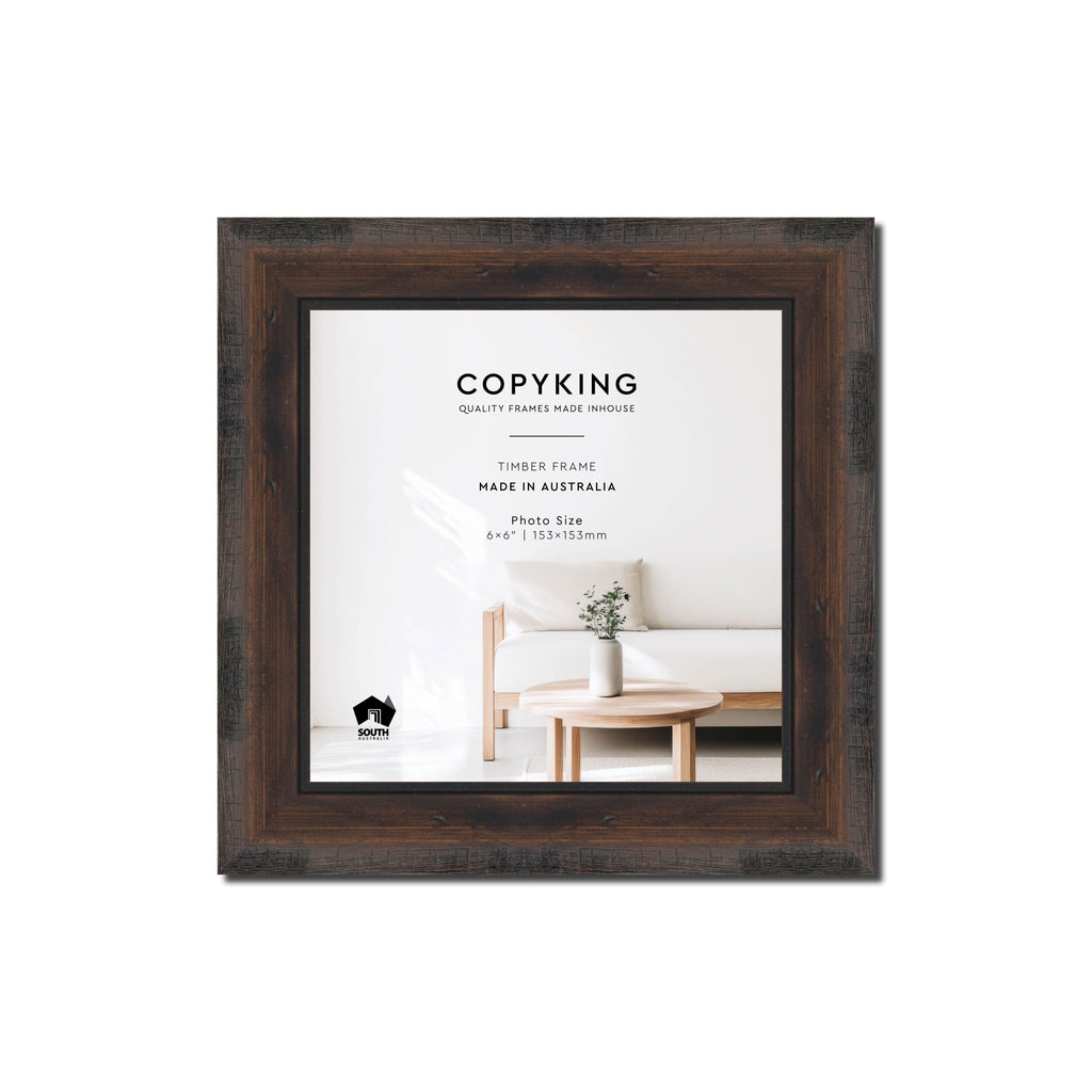 Pioneer Mocha 30mm Wood Square Photo Frame - 6" x 6" (153mm x 153mm)