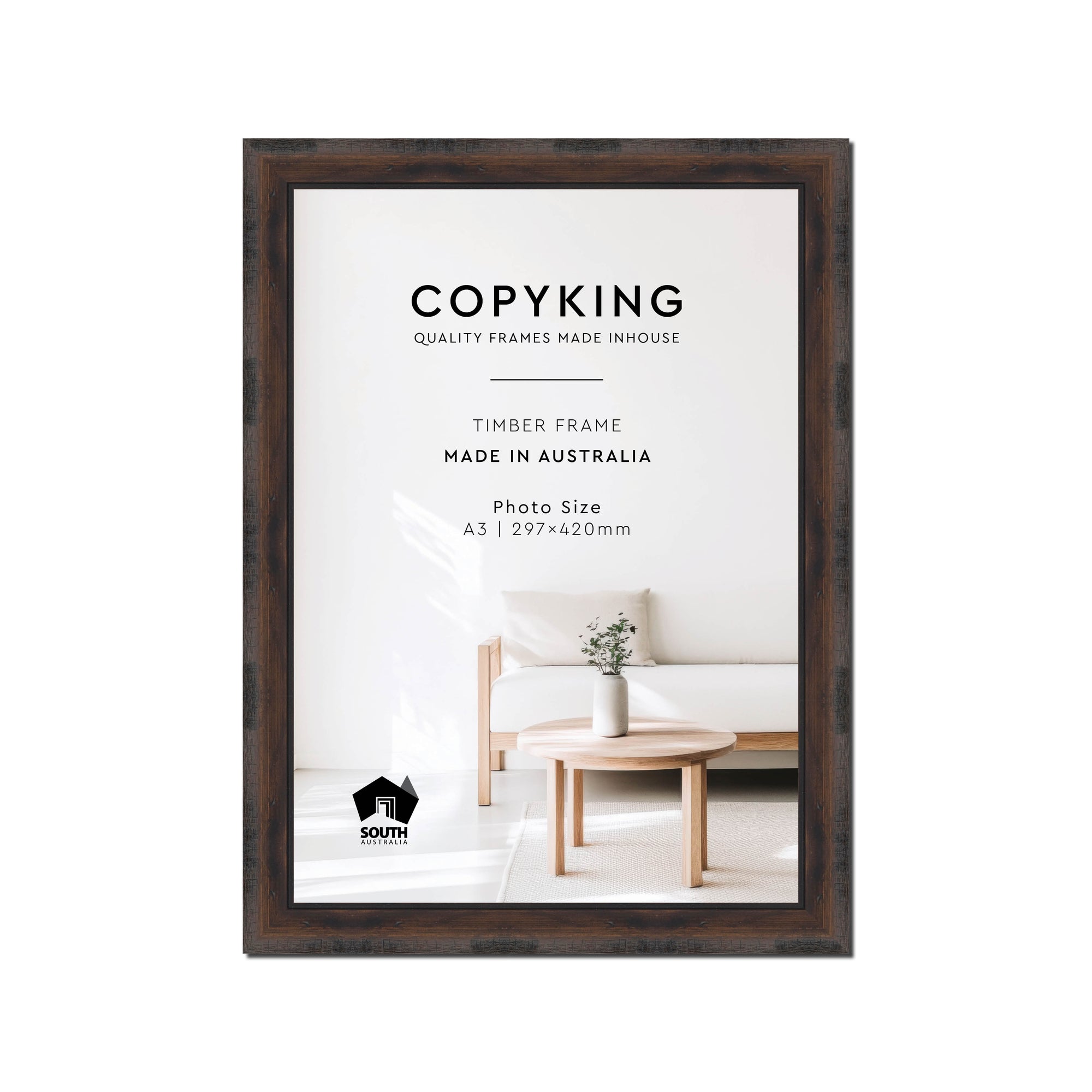 Pioneer Mocha 30mm Wood Poster Frame - A3 (297mm x 420mm)