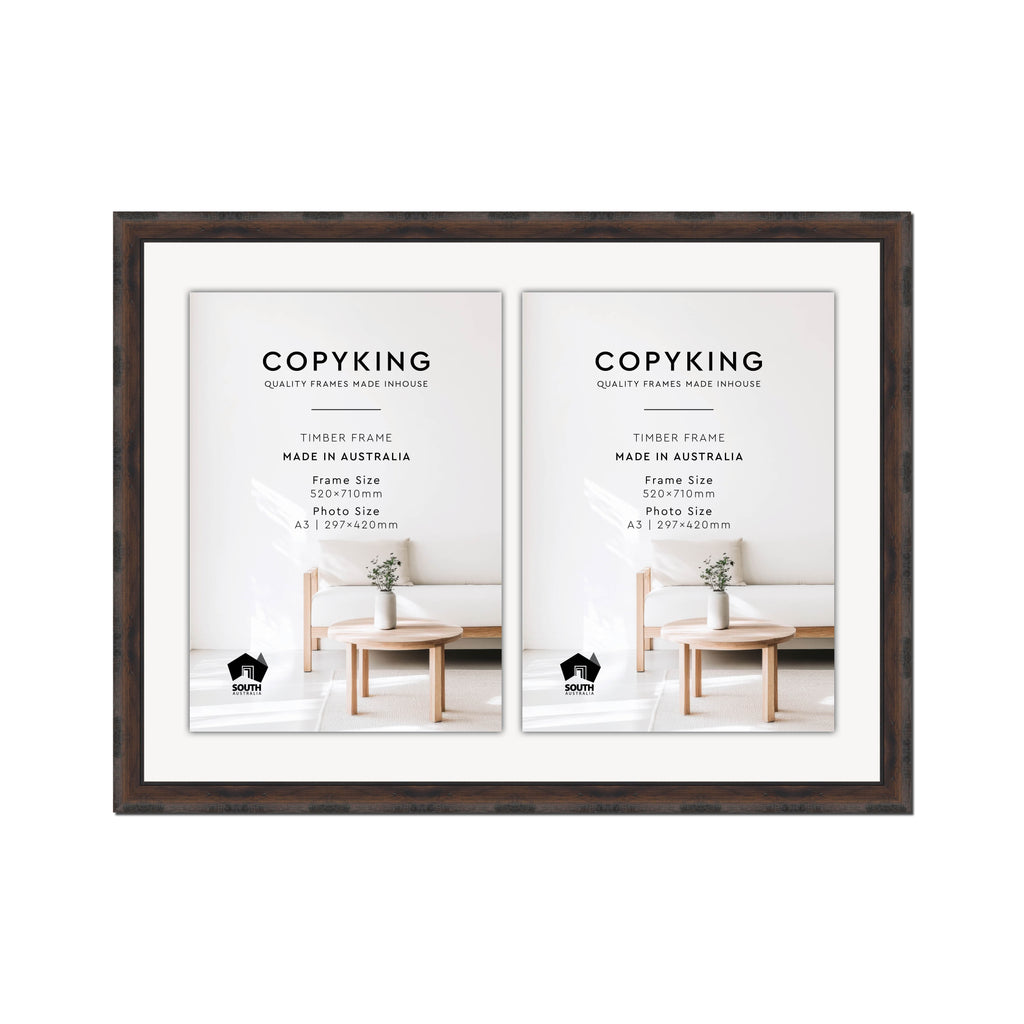 Pioneer Mocha 30mm Wood Certificate Frame - 520mm x 710mm - 2 Certificates (A3)