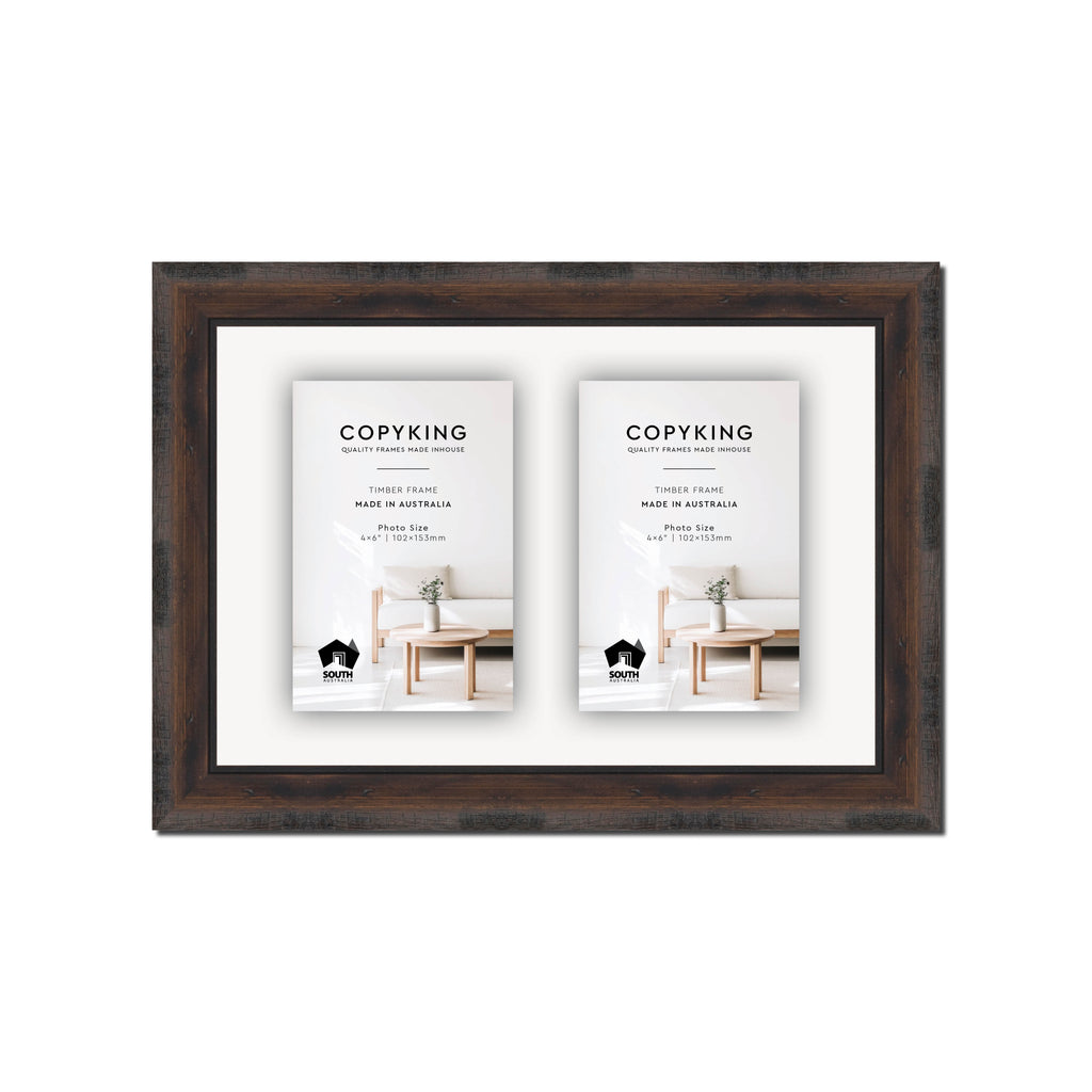 Pioneer Mocha 30mm Wood Collage Photo Frame - 8" x 12" - 2 Photos (4" x 6")