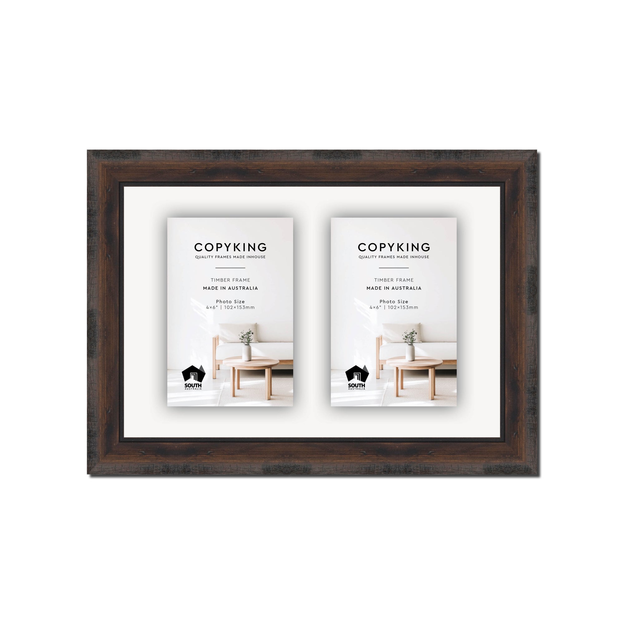 Pioneer Mocha 30mm Wood Collage Photo Frame - 8" x 12" - 2 Photos (4" x 6")