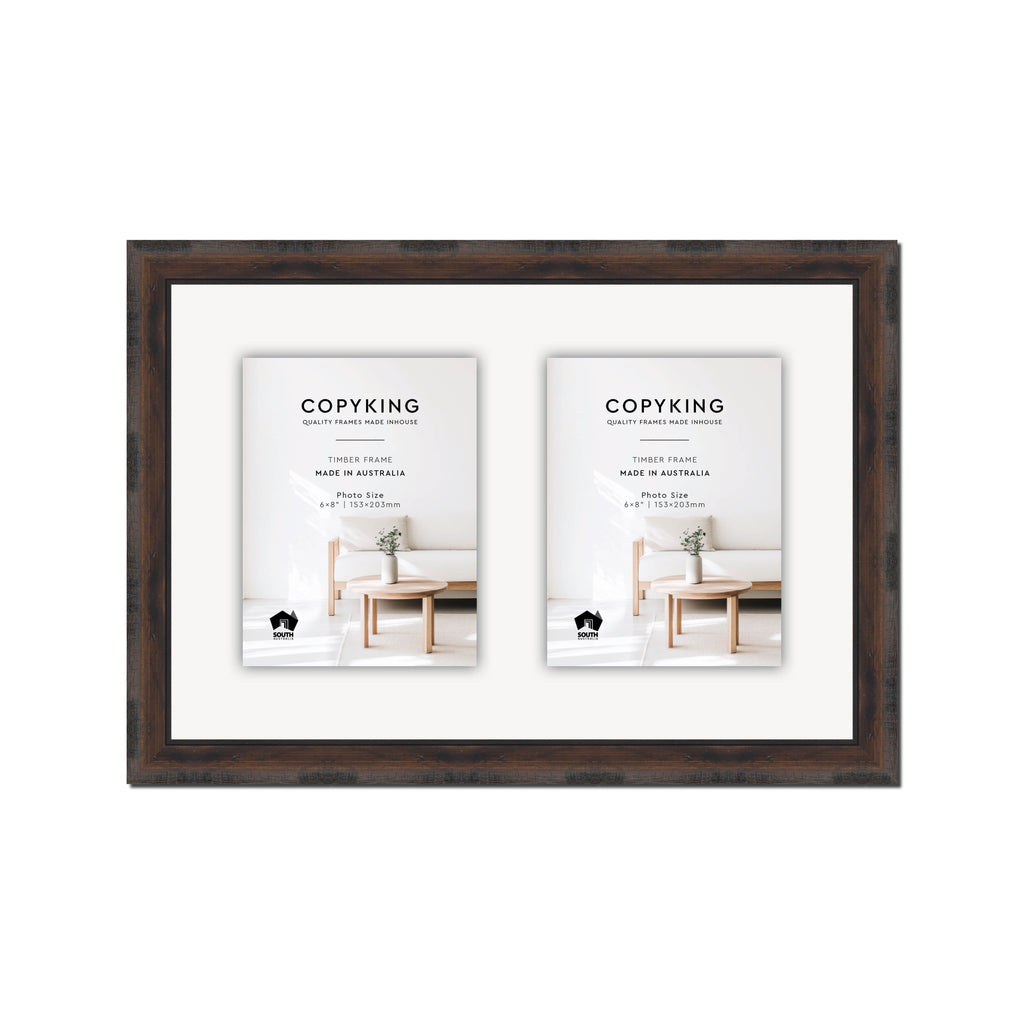Pioneer Mocha 30mm Wood Collage Photo Frame - 12" x 18" - 2 Photos (6" x 8")