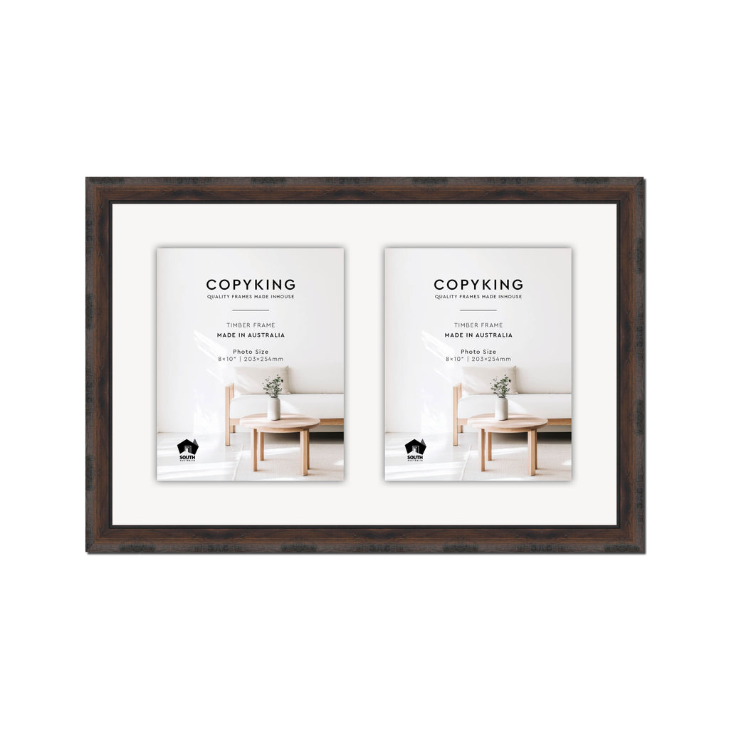 Pioneer Mocha 30mm Wood Collage Photo Frame - 14" x 22" - 2 Photos (8" x 10")