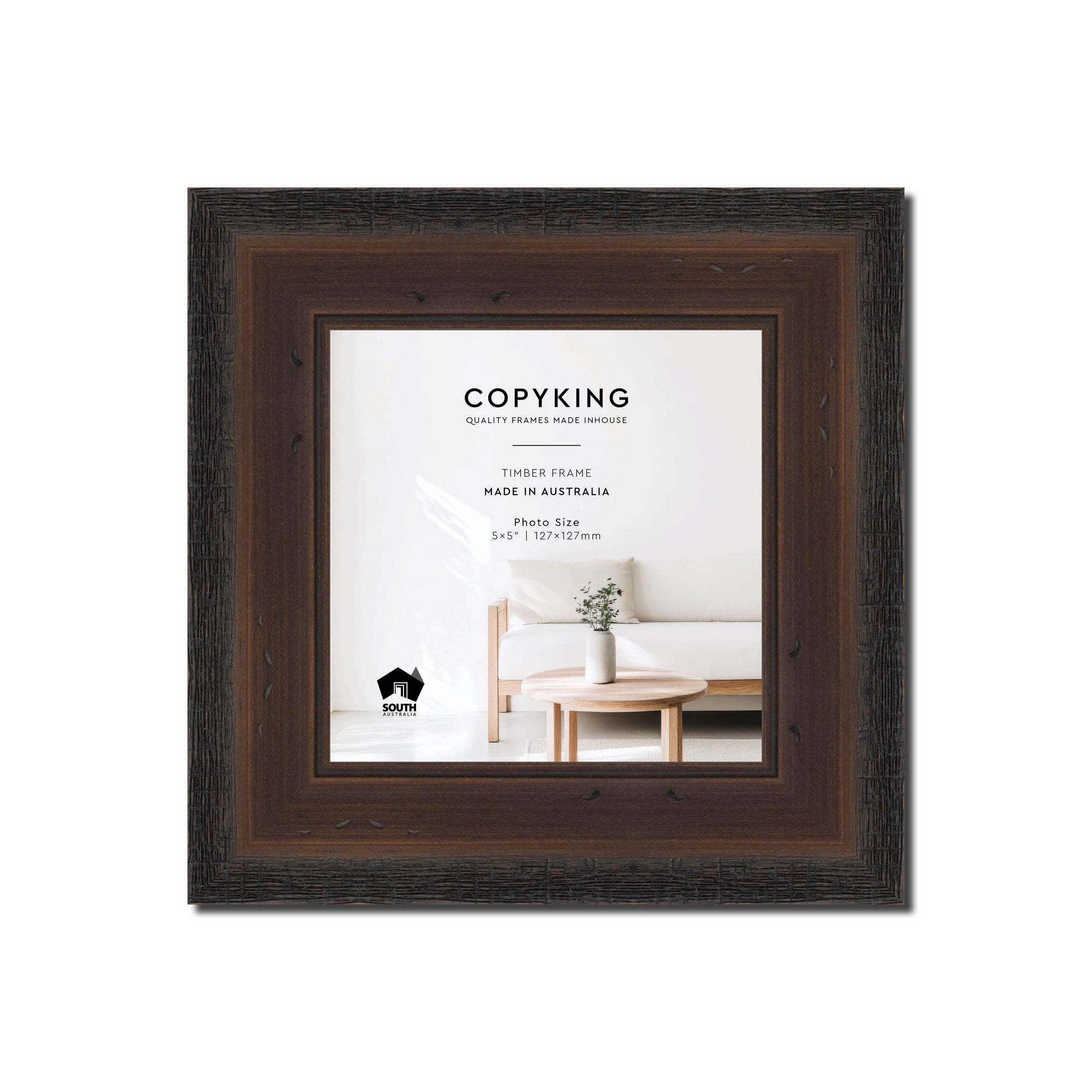 Pioneer Mocha 42mm Wood Square Photo Frame - 5" x 5" (127mm x 127mm)