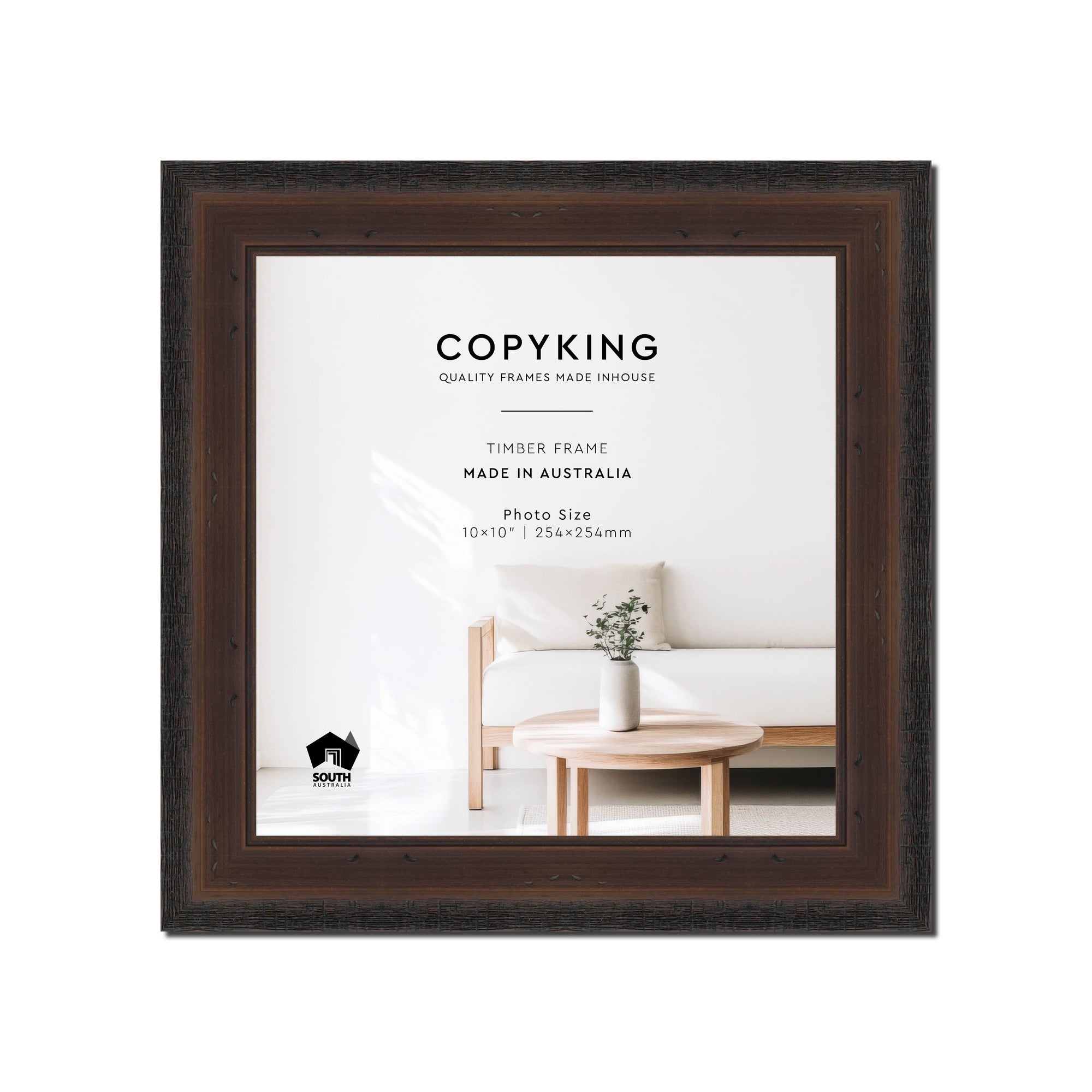 Pioneer Mocha 42mm Wood Square Photo Frame - 10" x 10" (254mm x 254mm)