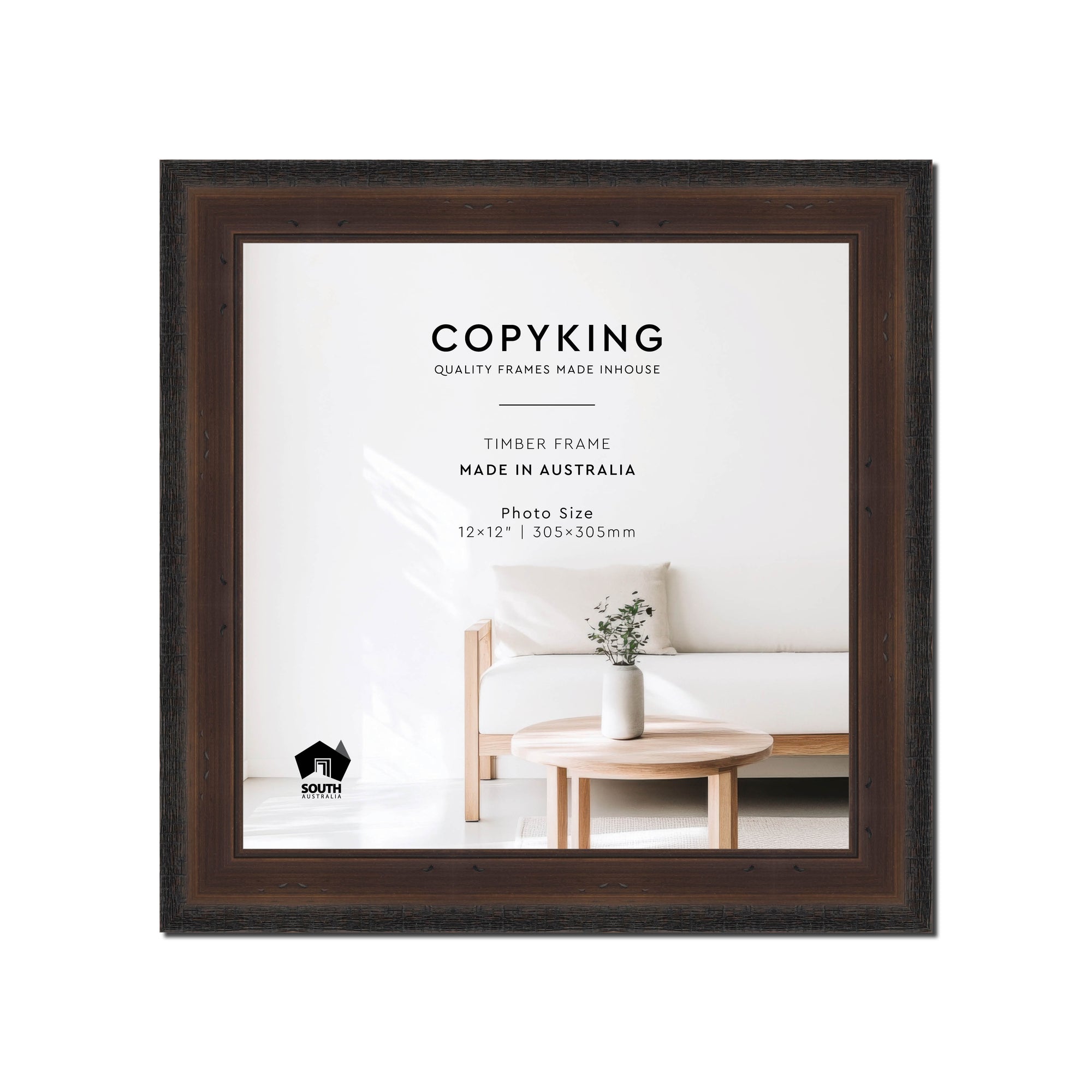 Pioneer Mocha 42mm Wood Square Photo Frame - 12" x 12" (305mm x 305mm)