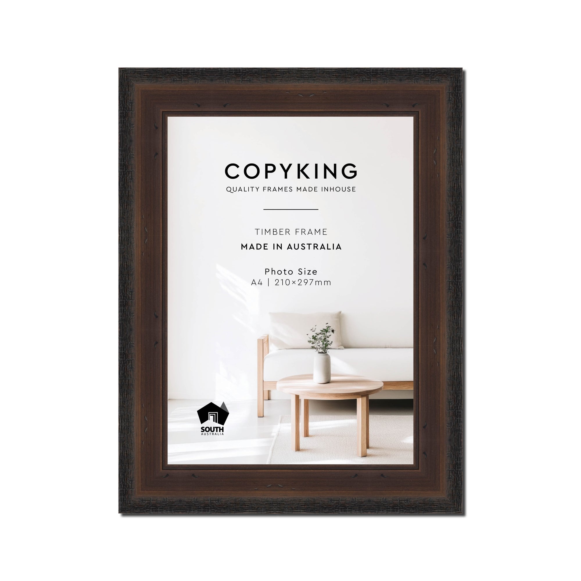 Pioneer Mocha 42mm Wood Poster Frame - A4 (210mm x 297mm)