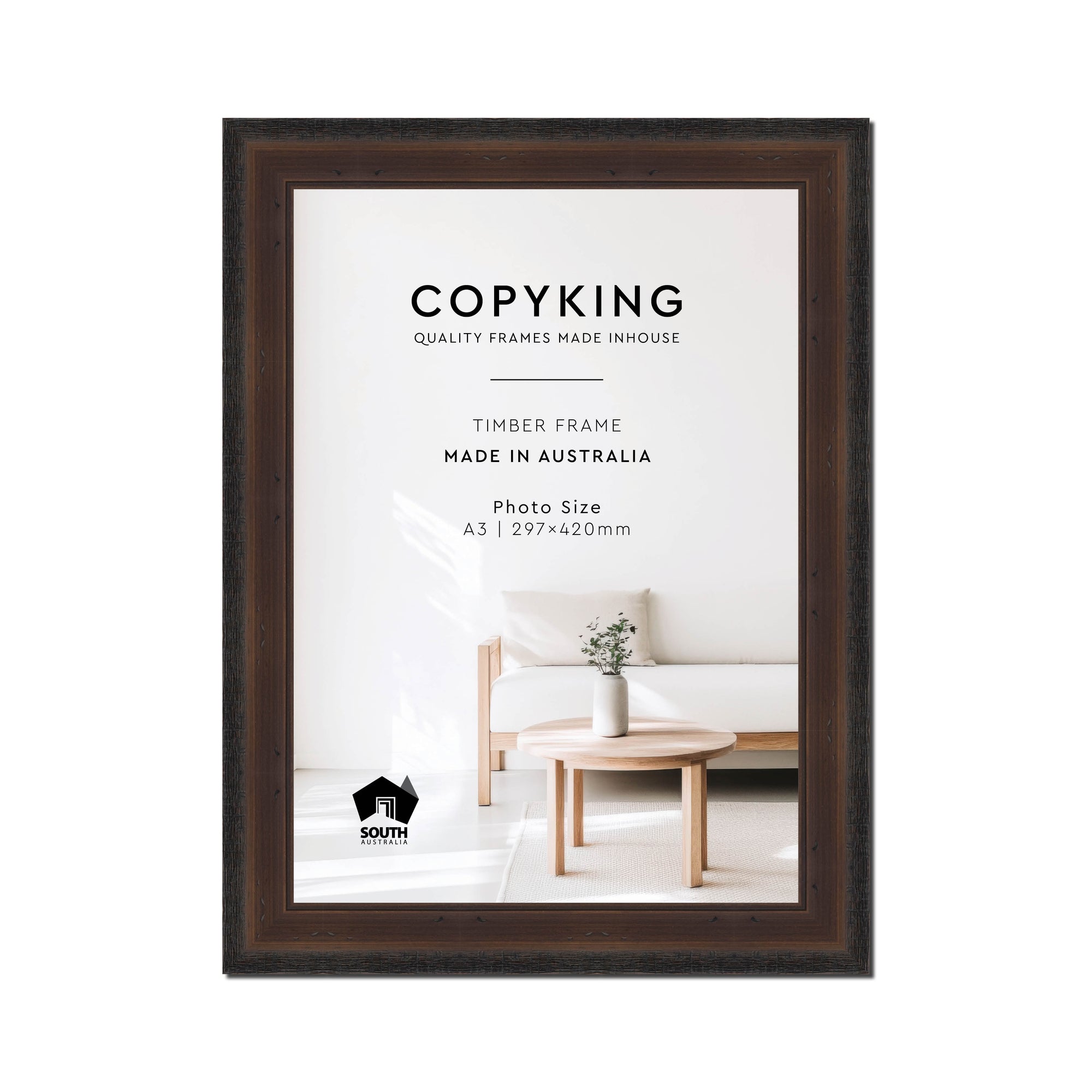 Pioneer Mocha 42mm Wood Poster Frame - A3 (297mm x 420mm)