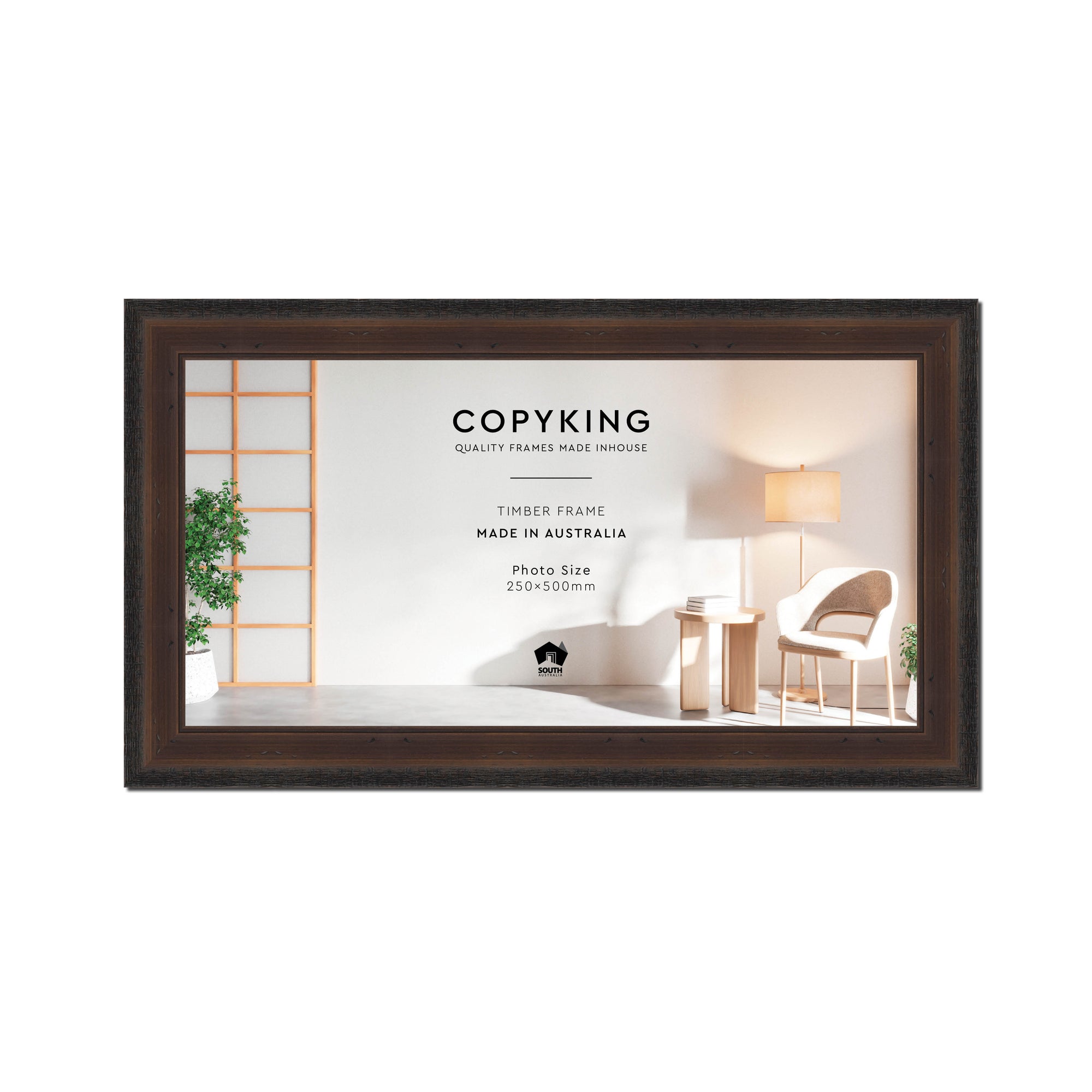 Pioneer Mocha 42mm Wood Panoramic Photo Frame - 25cm x 50cm