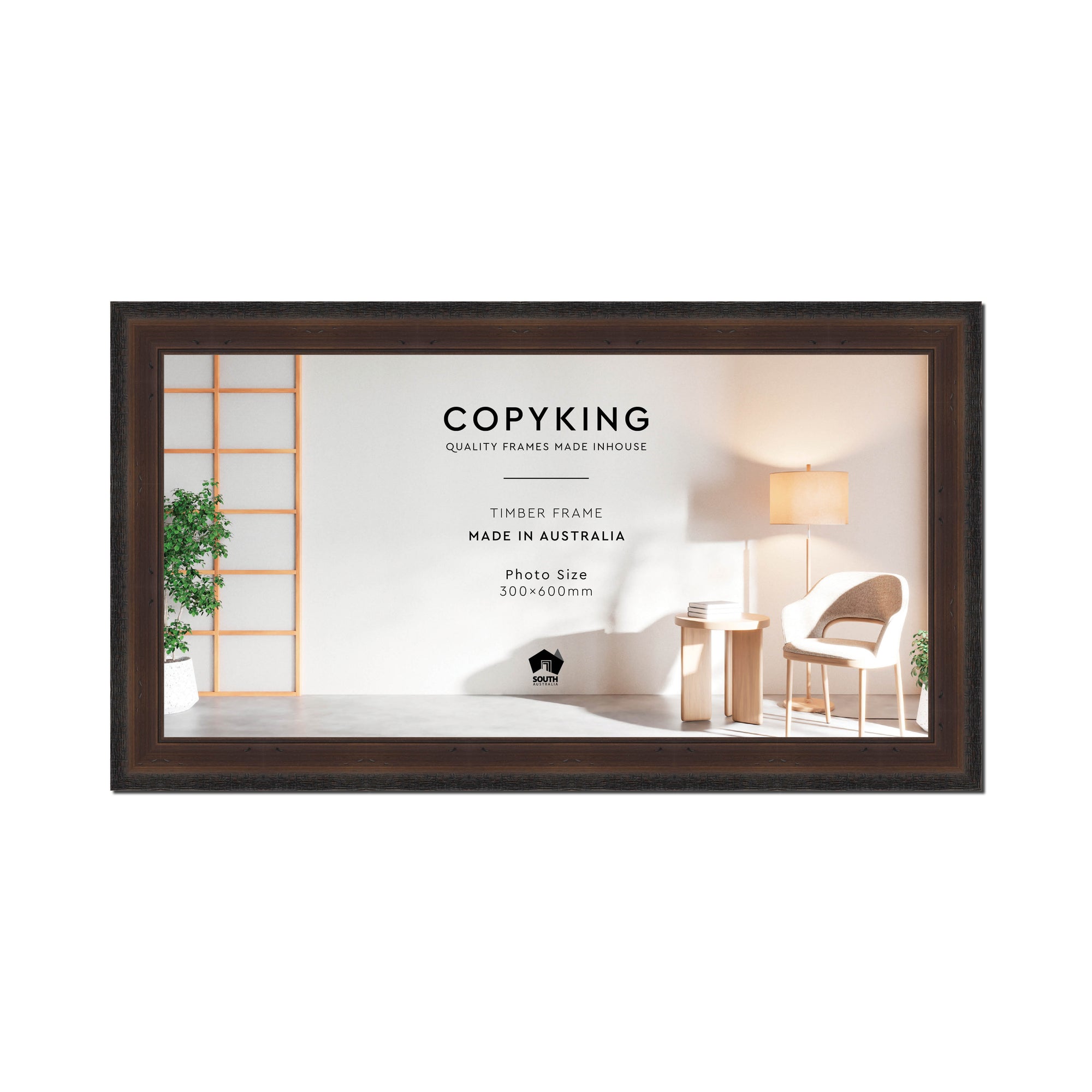 Pioneer Mocha 42mm Wood Panoramic Photo Frame - 30cm x 60cm
