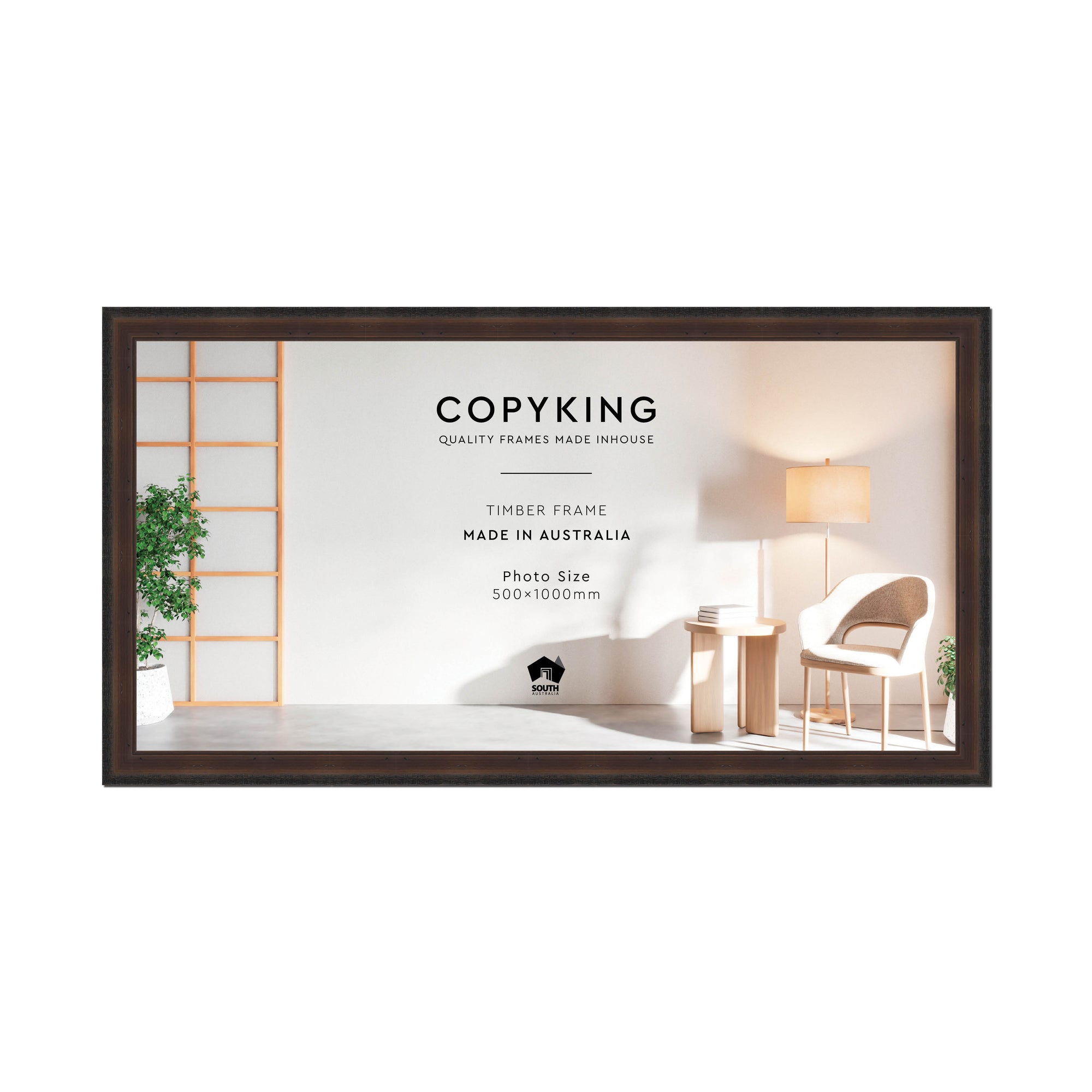 Pioneer Mocha 42mm Wood Panoramic Photo Frame - 50cm x 100cm
