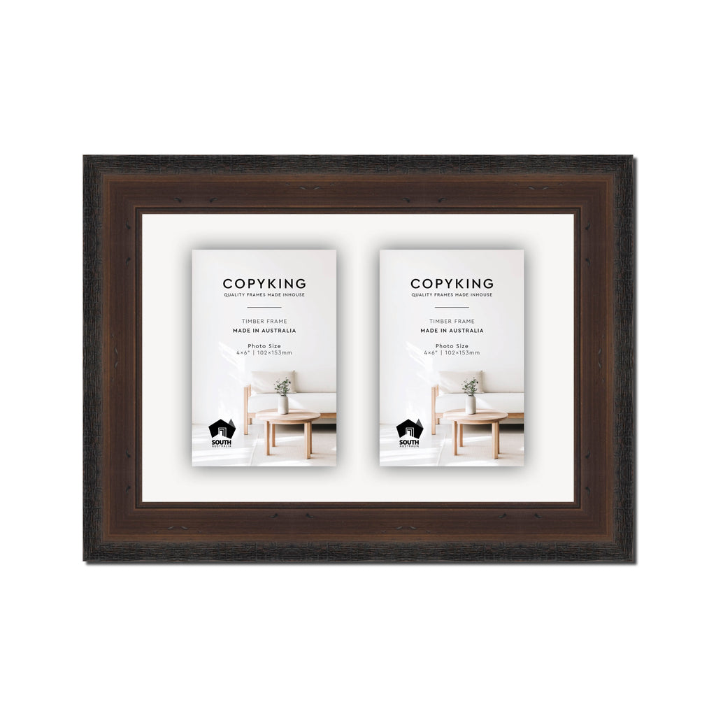 Pioneer Mocha 42mm Wood Collage Photo Frame - 8" x 12" - 2 Photos (4" x 6")
