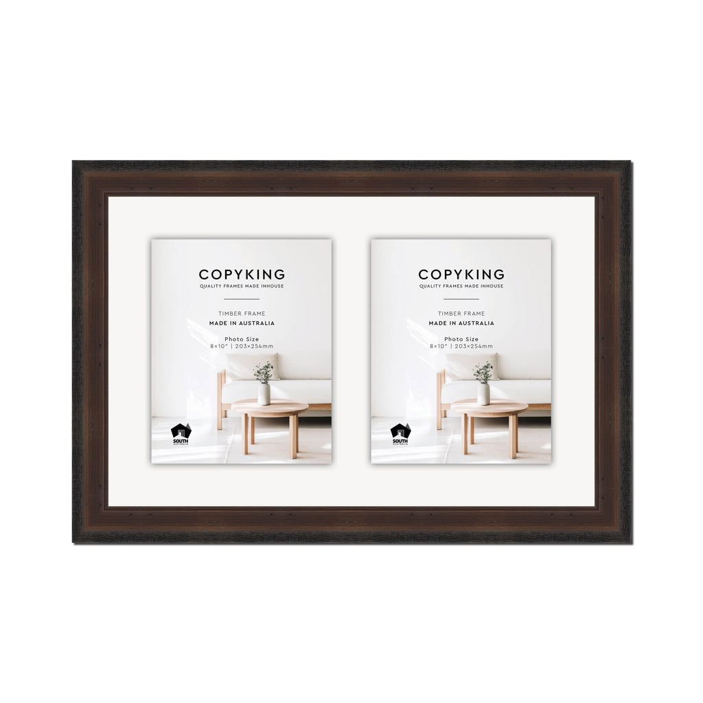Pioneer Mocha 42mm Wood Collage Photo Frame - 14" x 22" - 2 Photos (8" x 10")