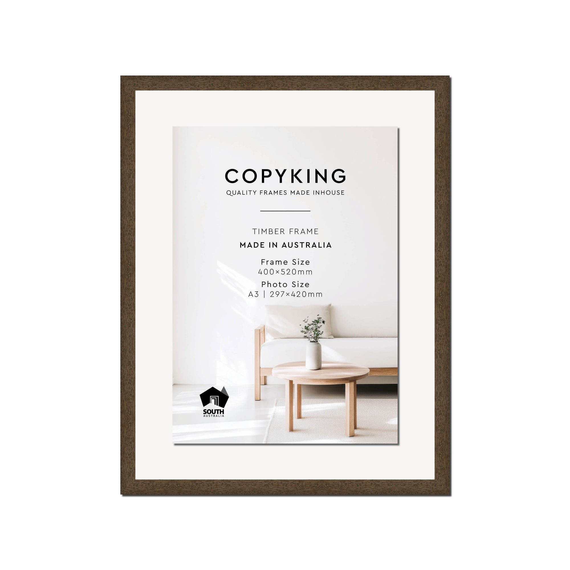 Prime Anthracite 20mm Wood Certificate Frame - 400mm x 520mm - 1 Certificates (A3)