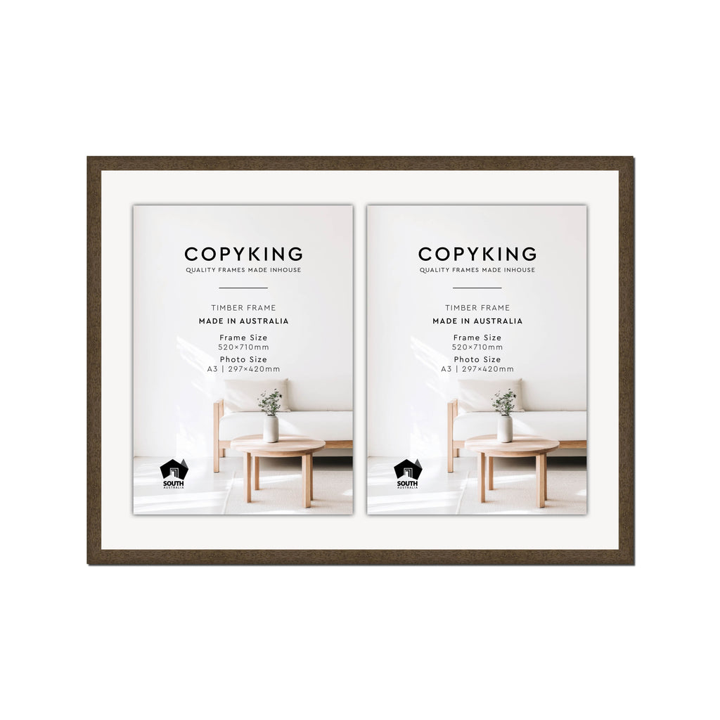 Prime Anthracite 20mm Wood Certificate Frame - 520mm x 710mm - 2 Certificates (A3)