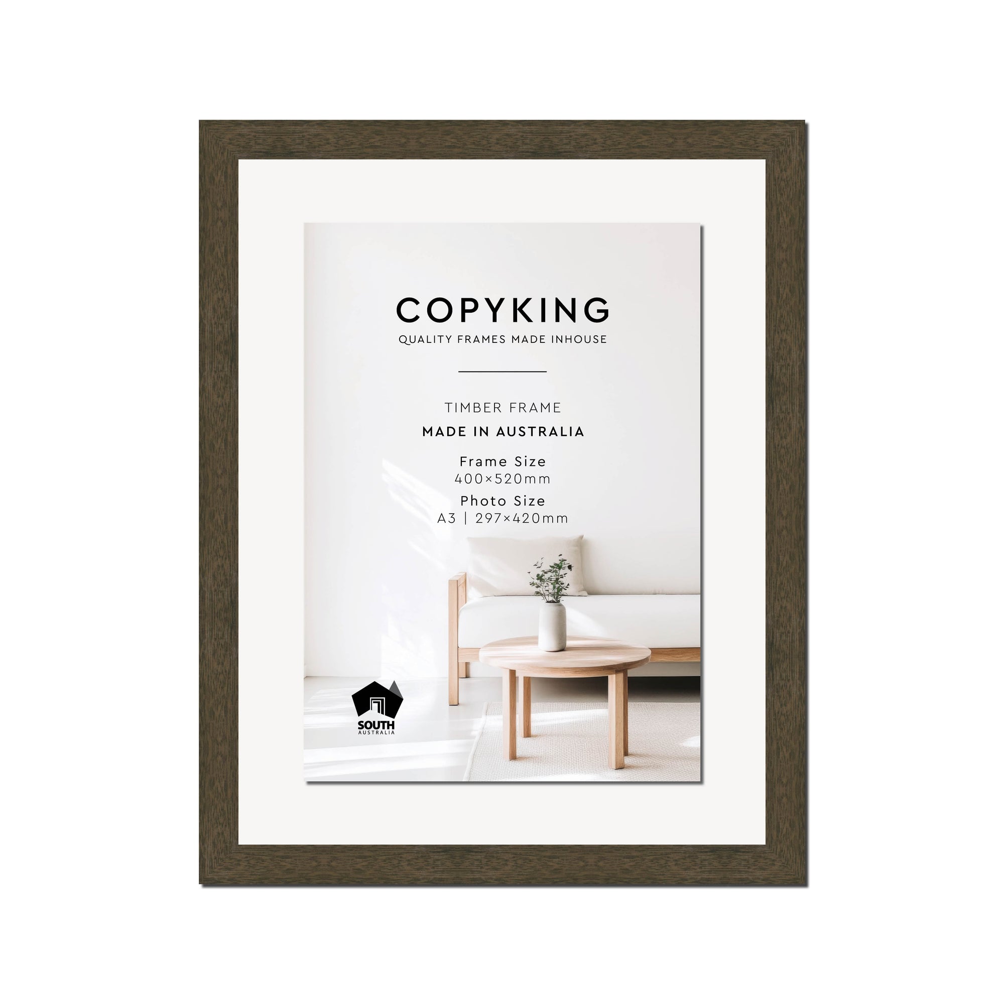Prime Anthracite 30mm Wood Certificate Frame - 400mm x 520mm - 1 Certificates (A3)
