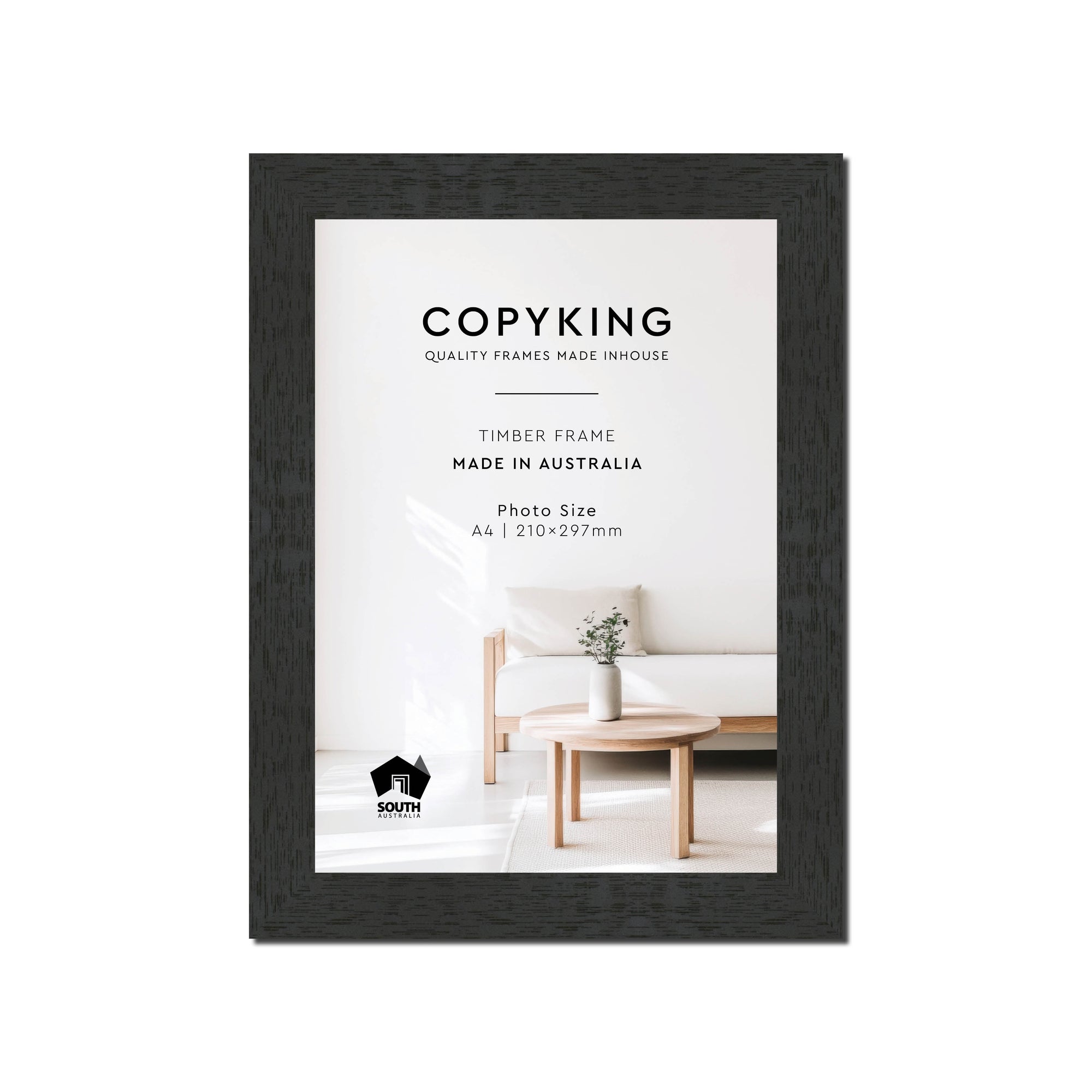 Prime Black 30mm Wood Poster Frame - A4 (210mm x 297mm)